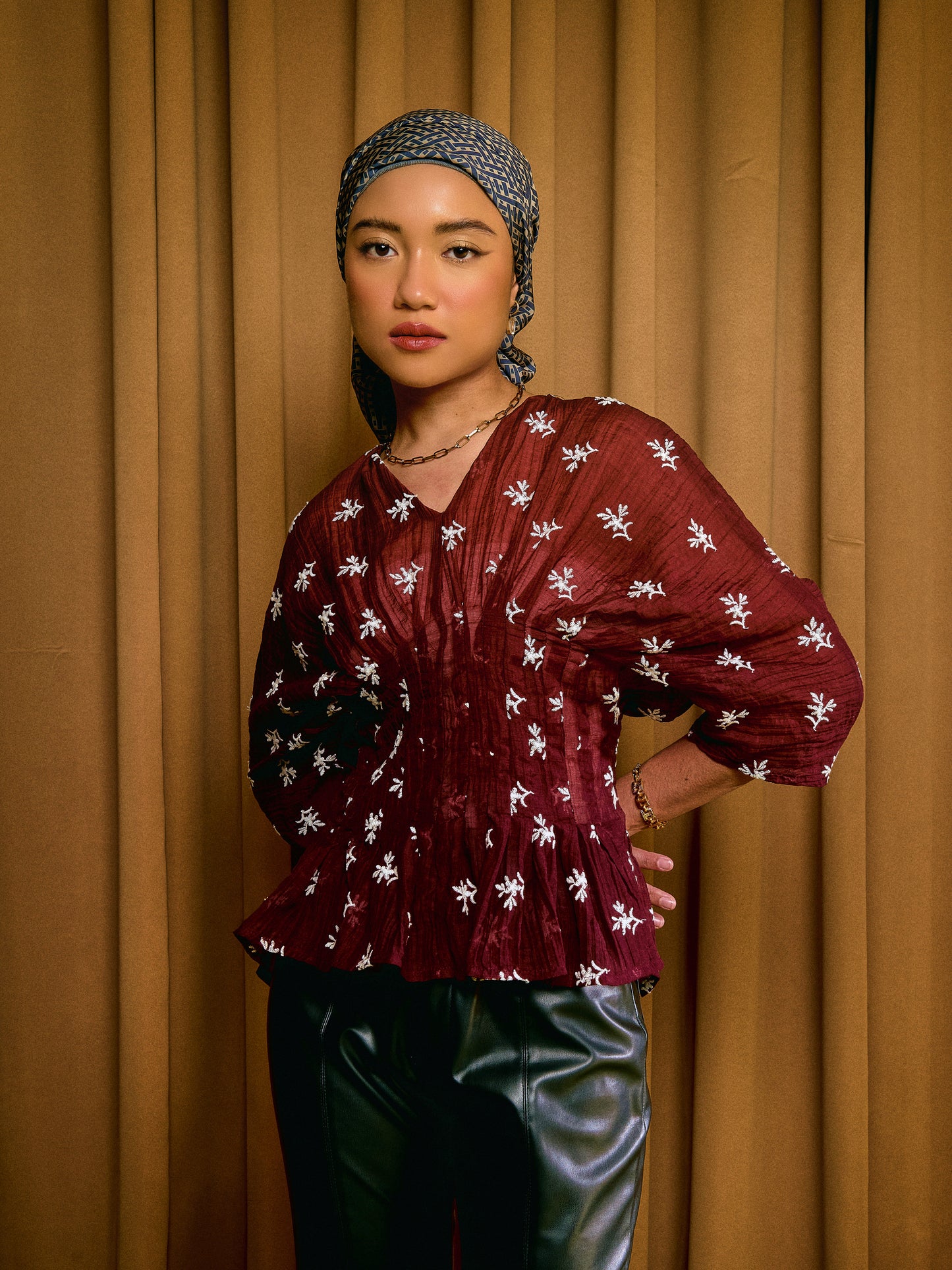 Alys Top in Burgundy