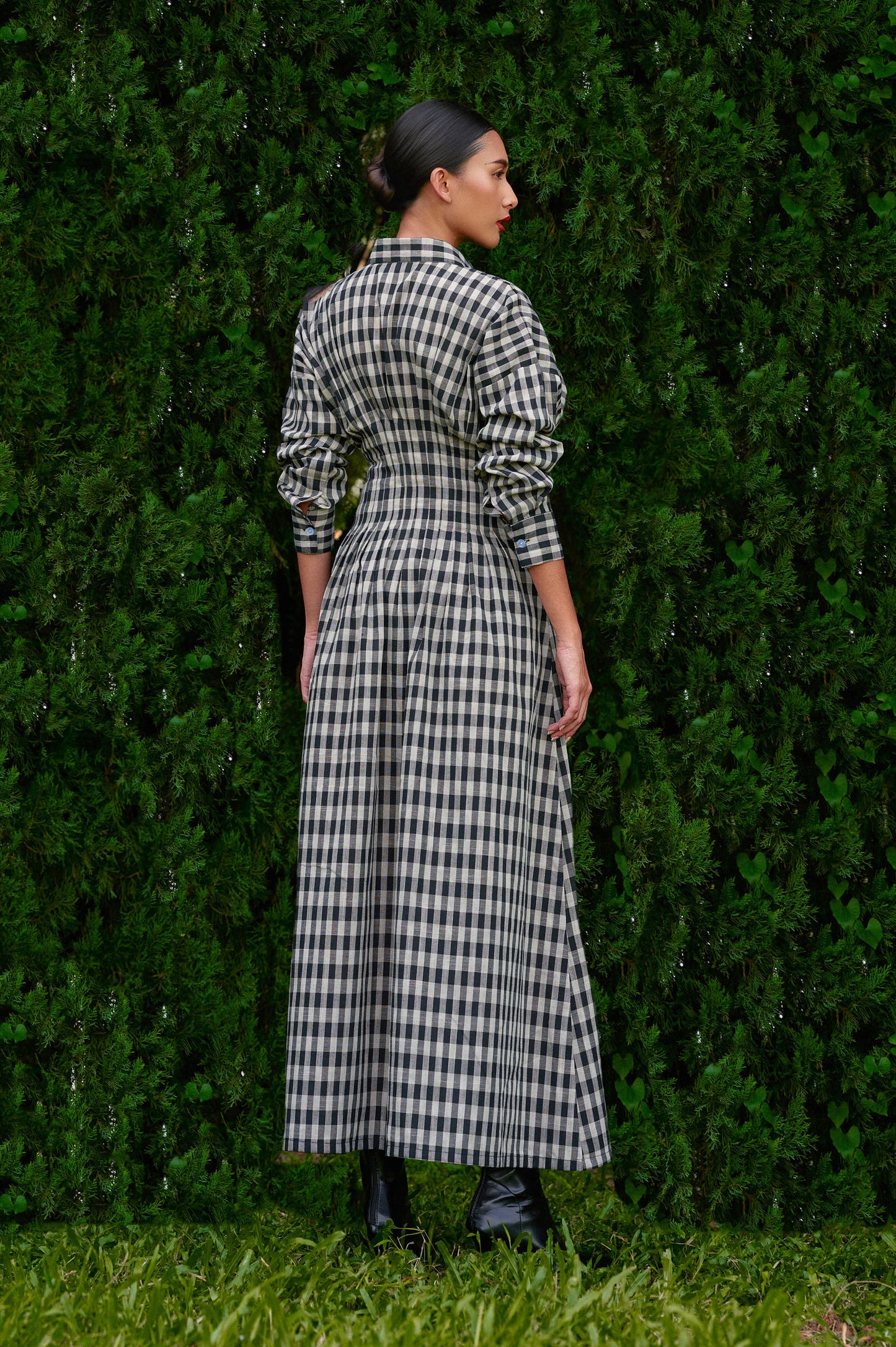 Vera Cotton Gingham Dress in Monochrome (Special Edition)