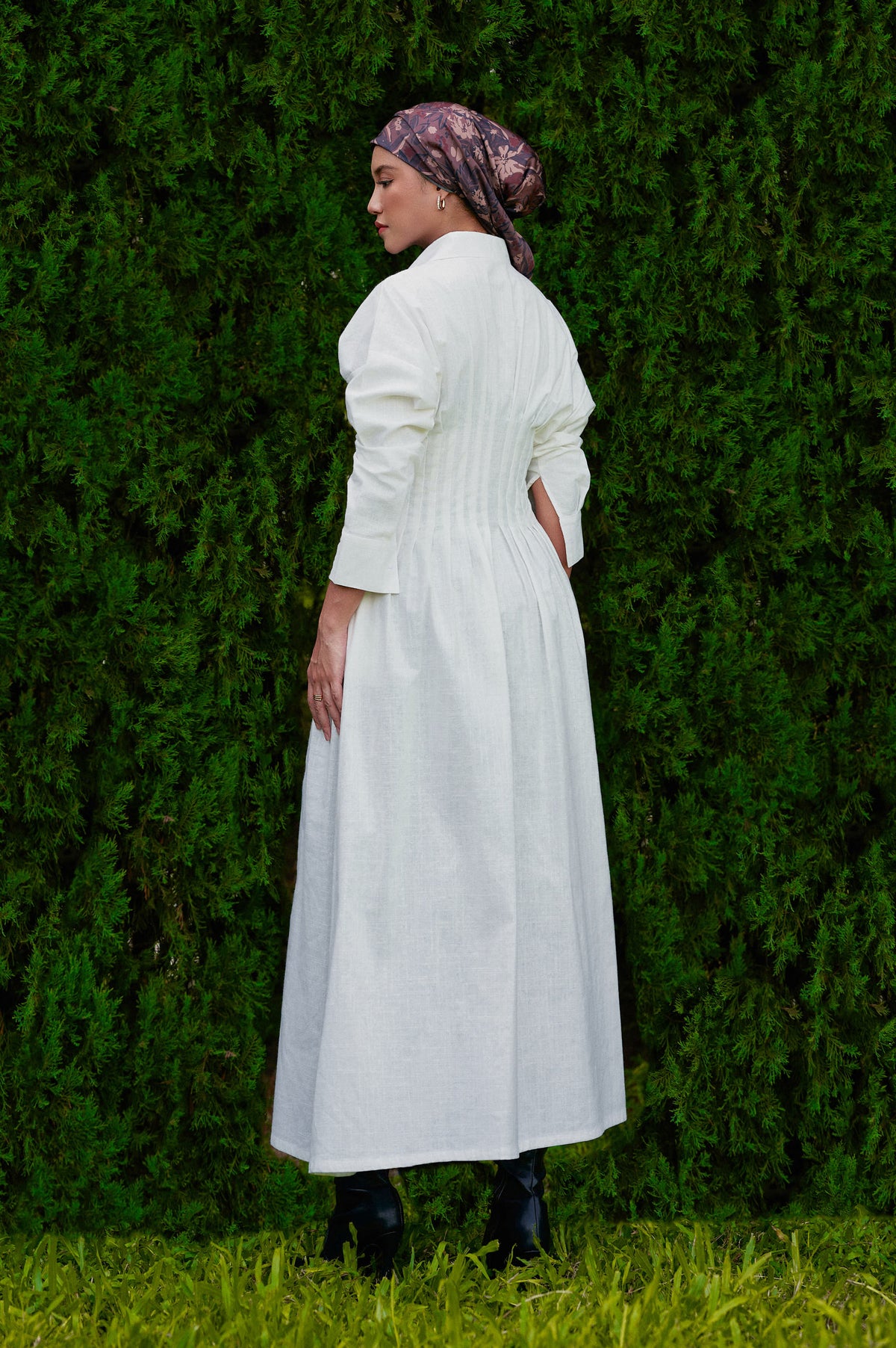 Vera Linen Dress in Off-White