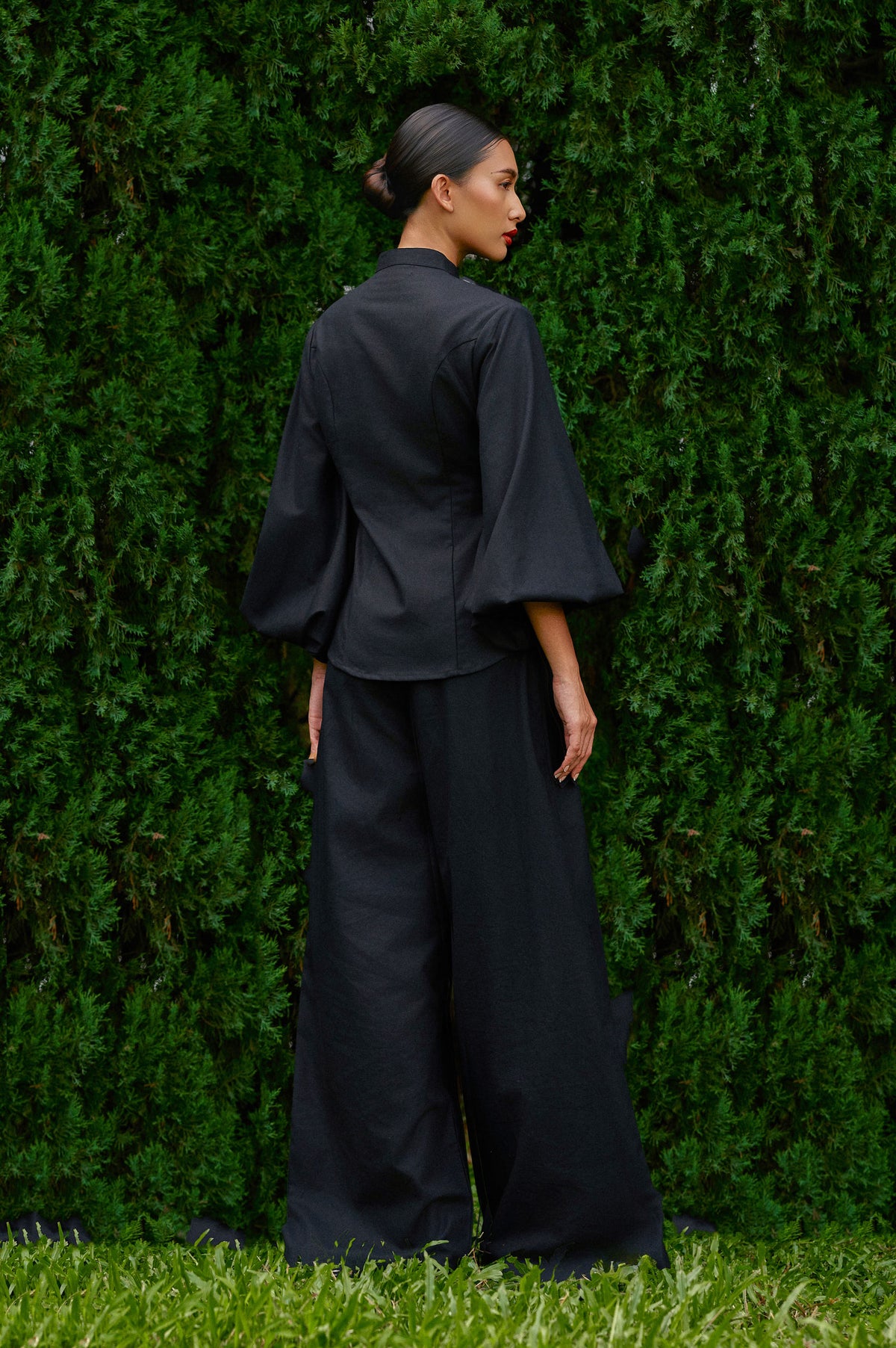 Gianni Cotton-Linen Top in Midnight