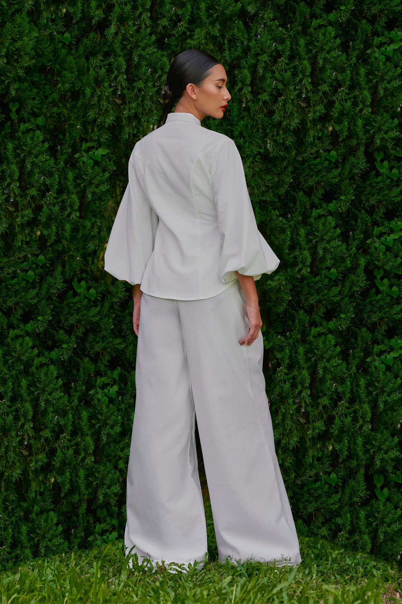 Gianni Cotton-Linen Top in Off-White