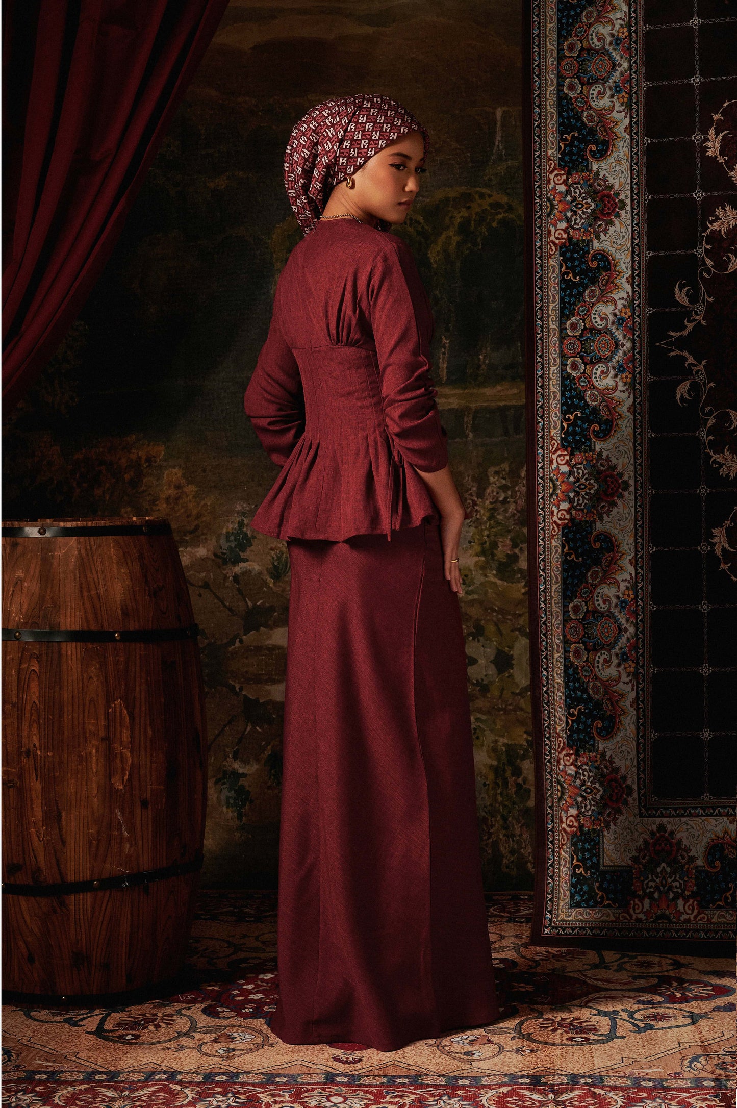 Mally Kurung in Burgundy