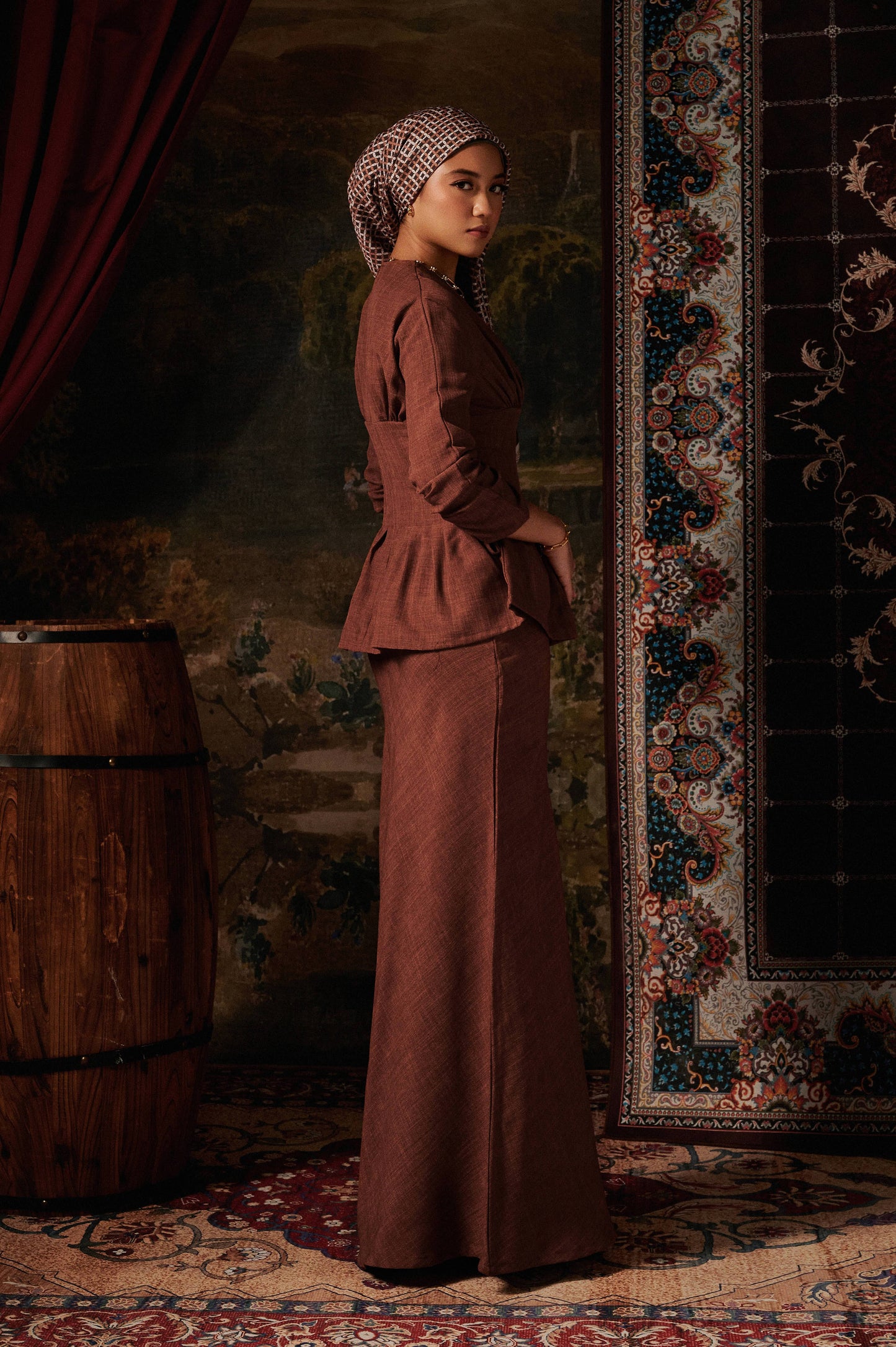 Mally Kurung in Rich Brown