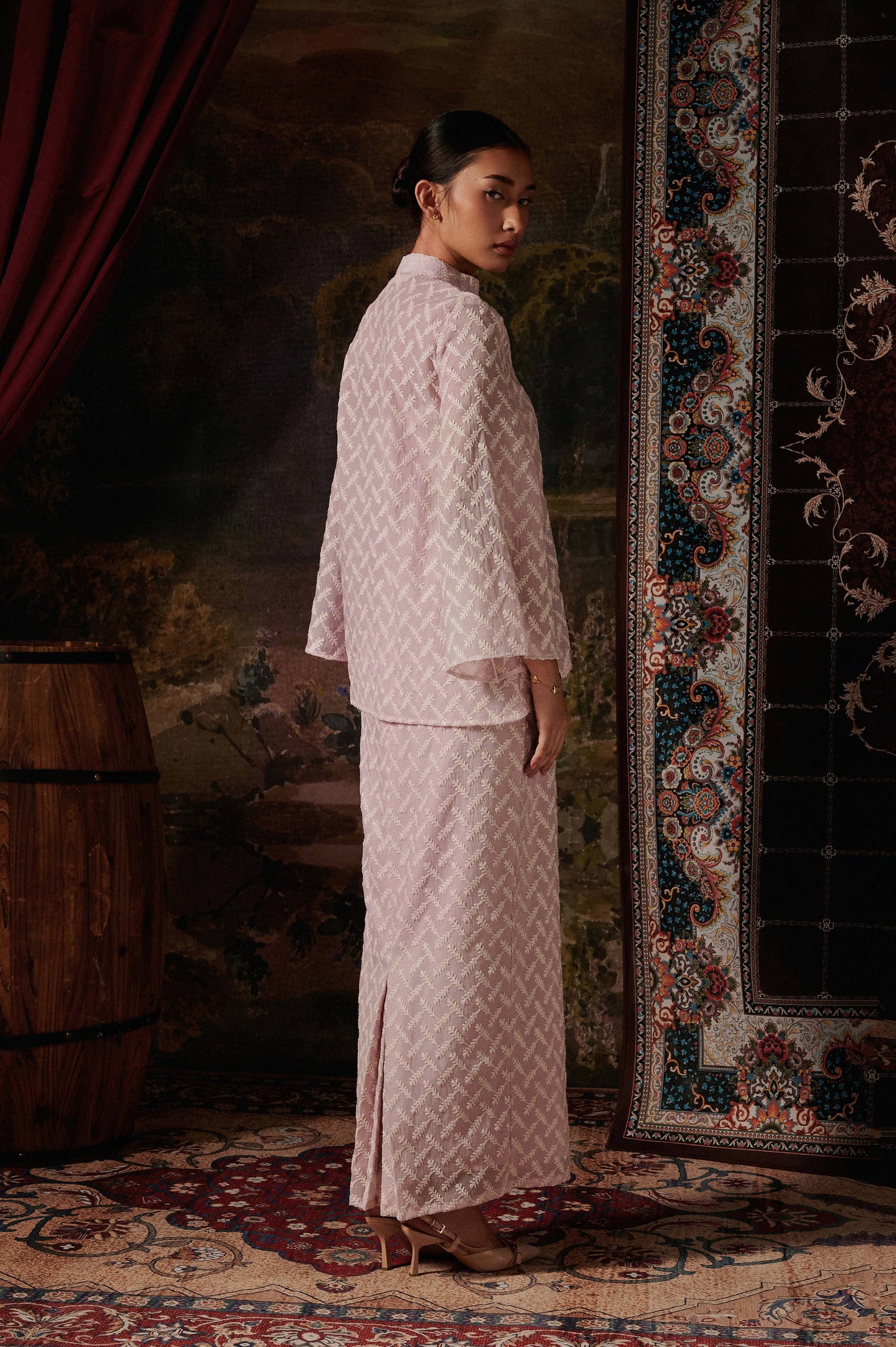 Atheena Kurung in Blush Pink