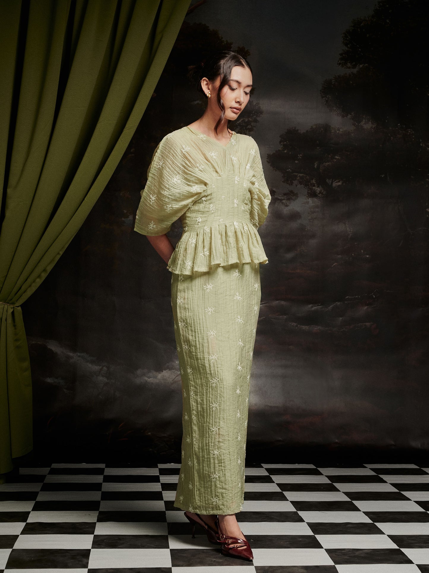 Alys Dress in Sage Green