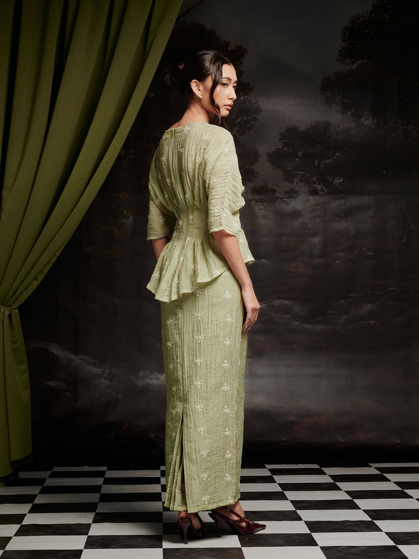 Alys Dress in Sage Green