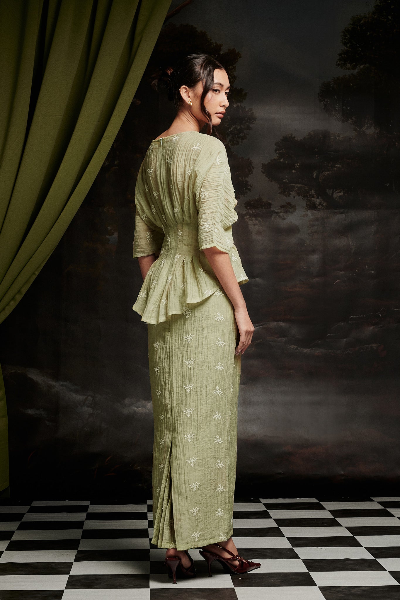 Alys Dress in Sage Green