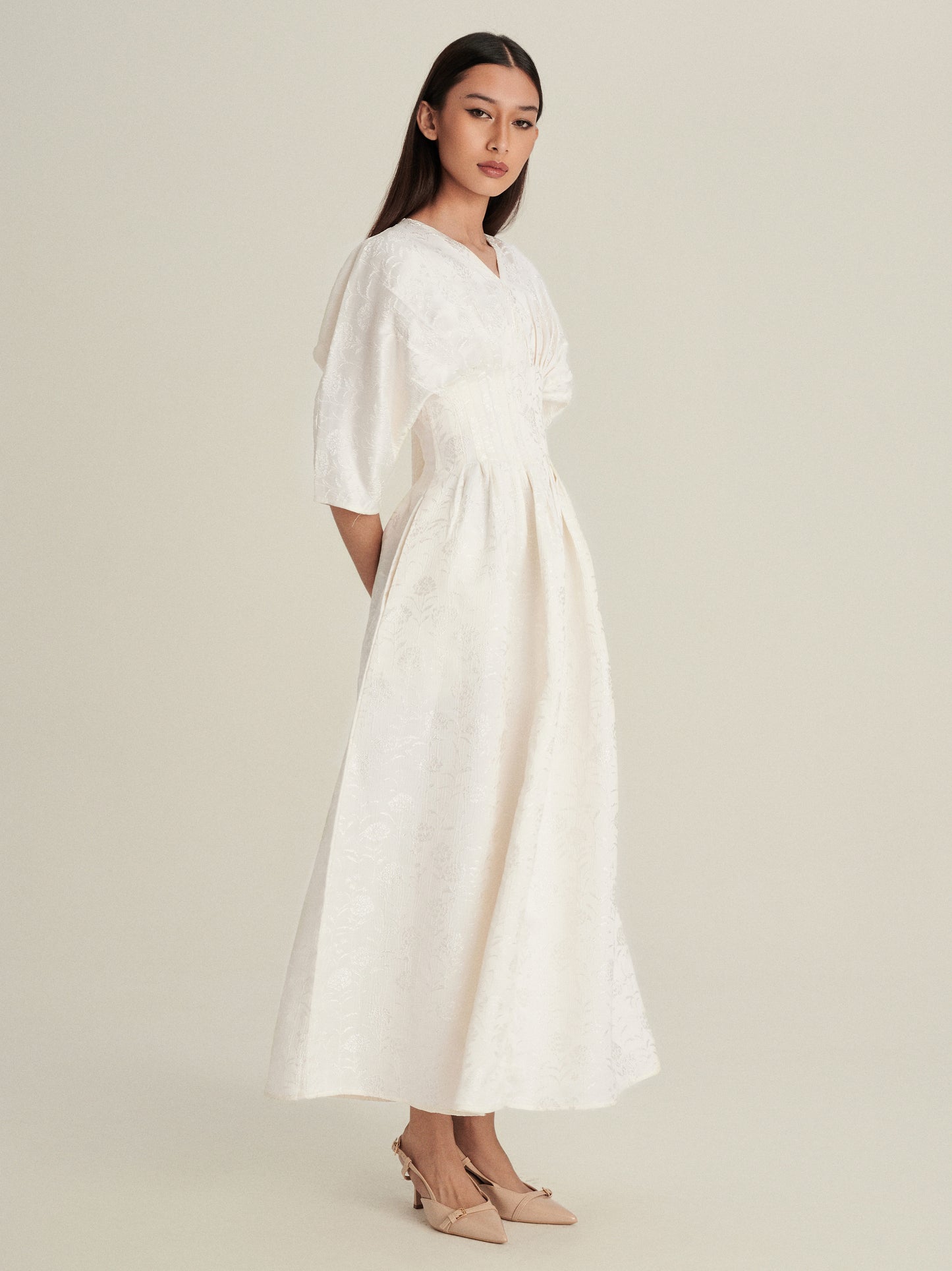 Verona Jacquard Dress in Starlight
