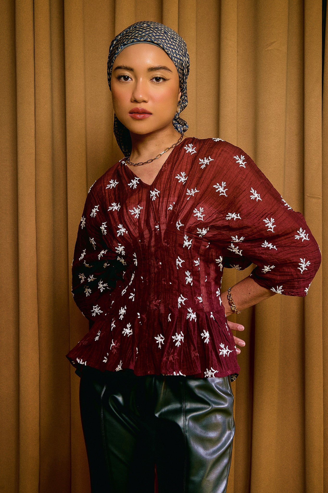 Alys Top in Burgundy