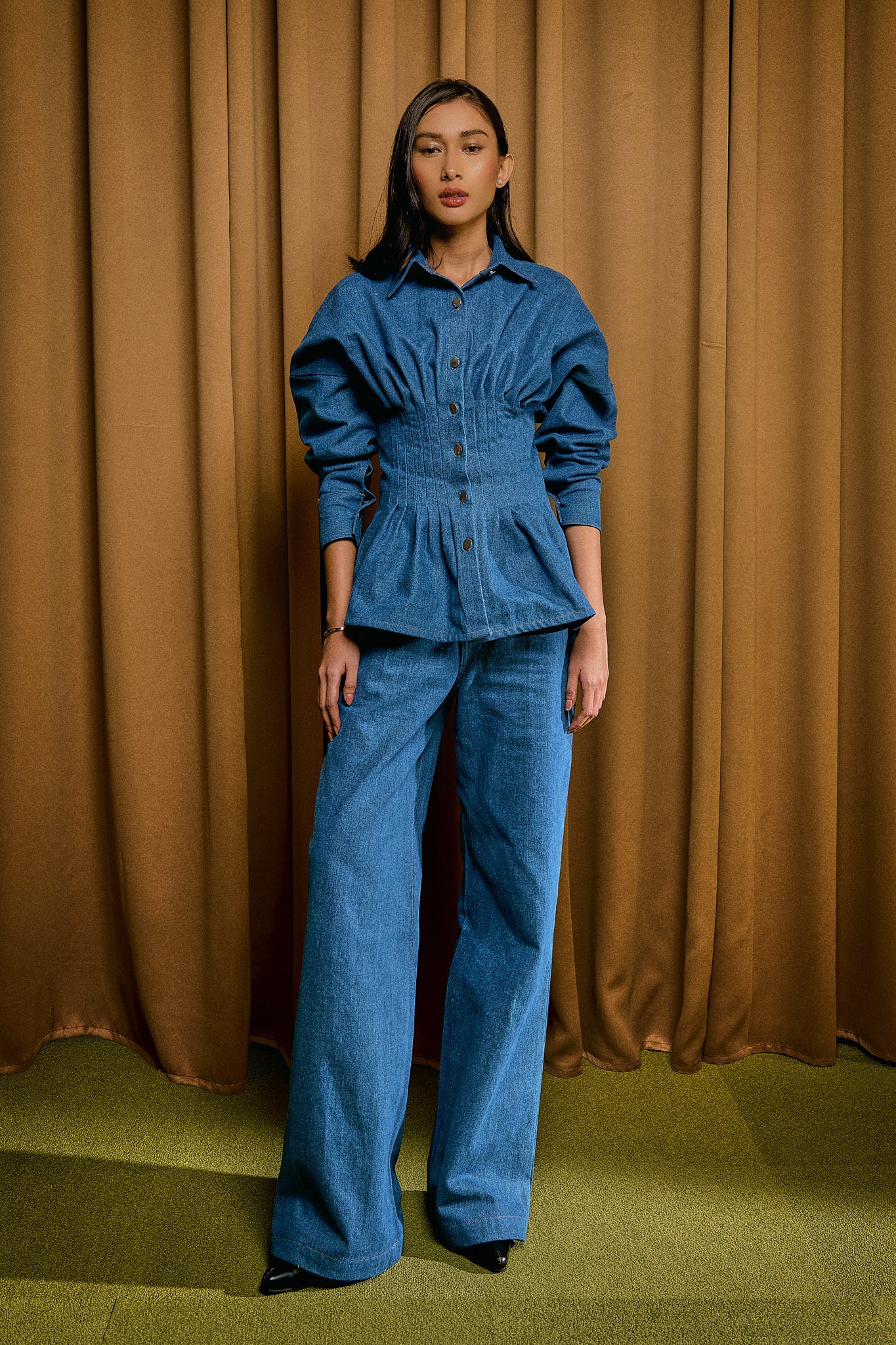 Vera Denim Top in Vintage Blue