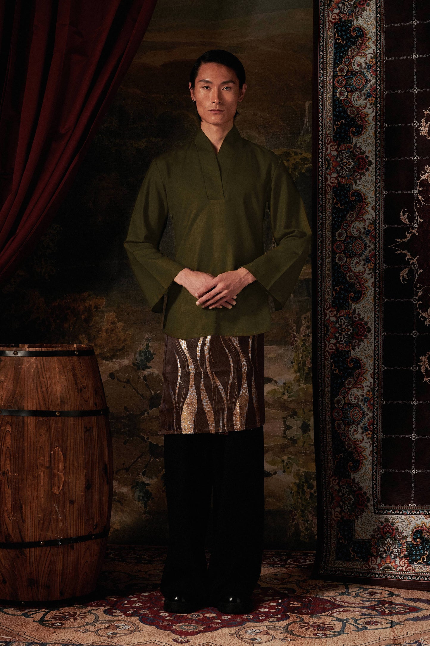 Zaryan Kurta Top in Olive