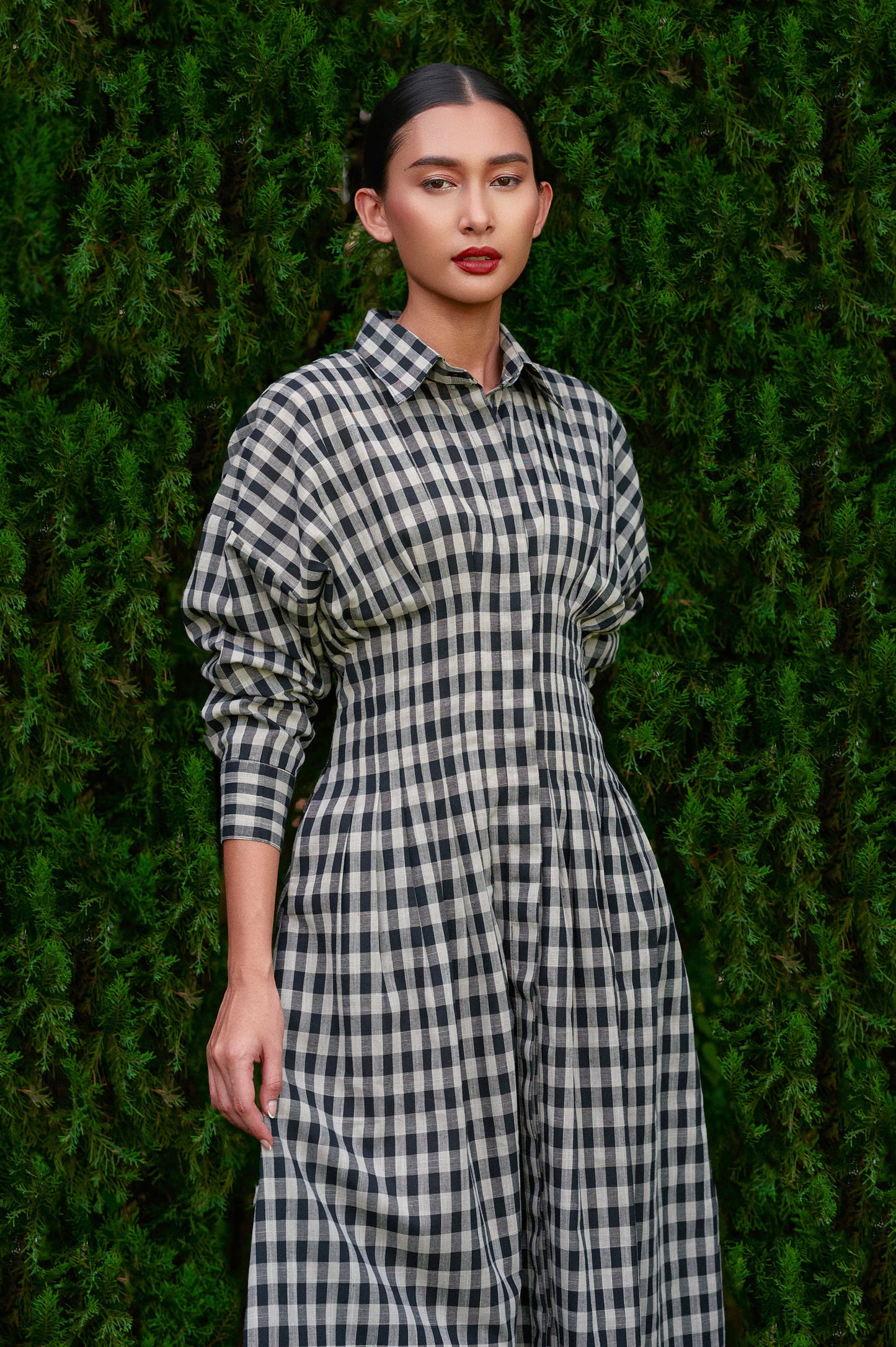 Vera Cotton Gingham Dress in Monochrome (Special Edition)