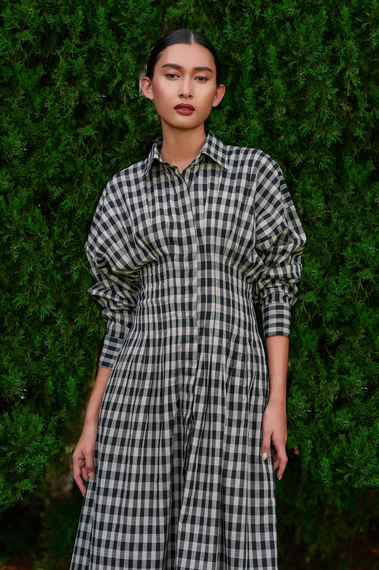 Vera Cotton Gingham Dress in Monochrome (Special Edition)