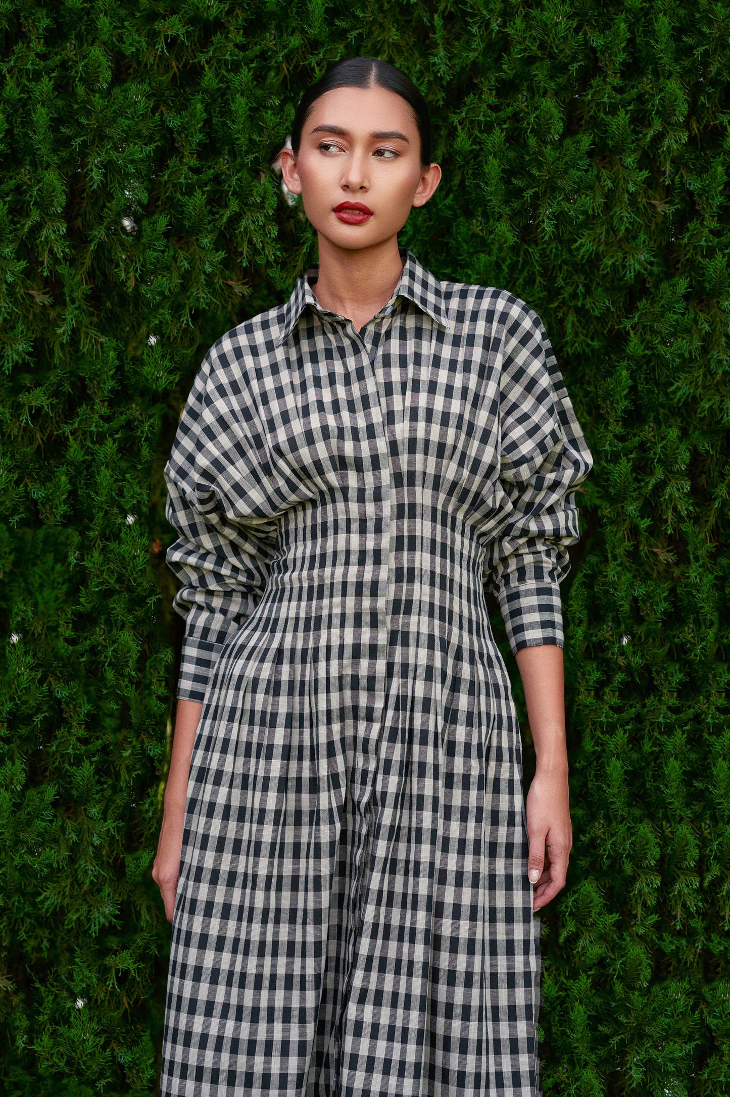 Vera Cotton Gingham Dress in Monochrome (Special Edition)