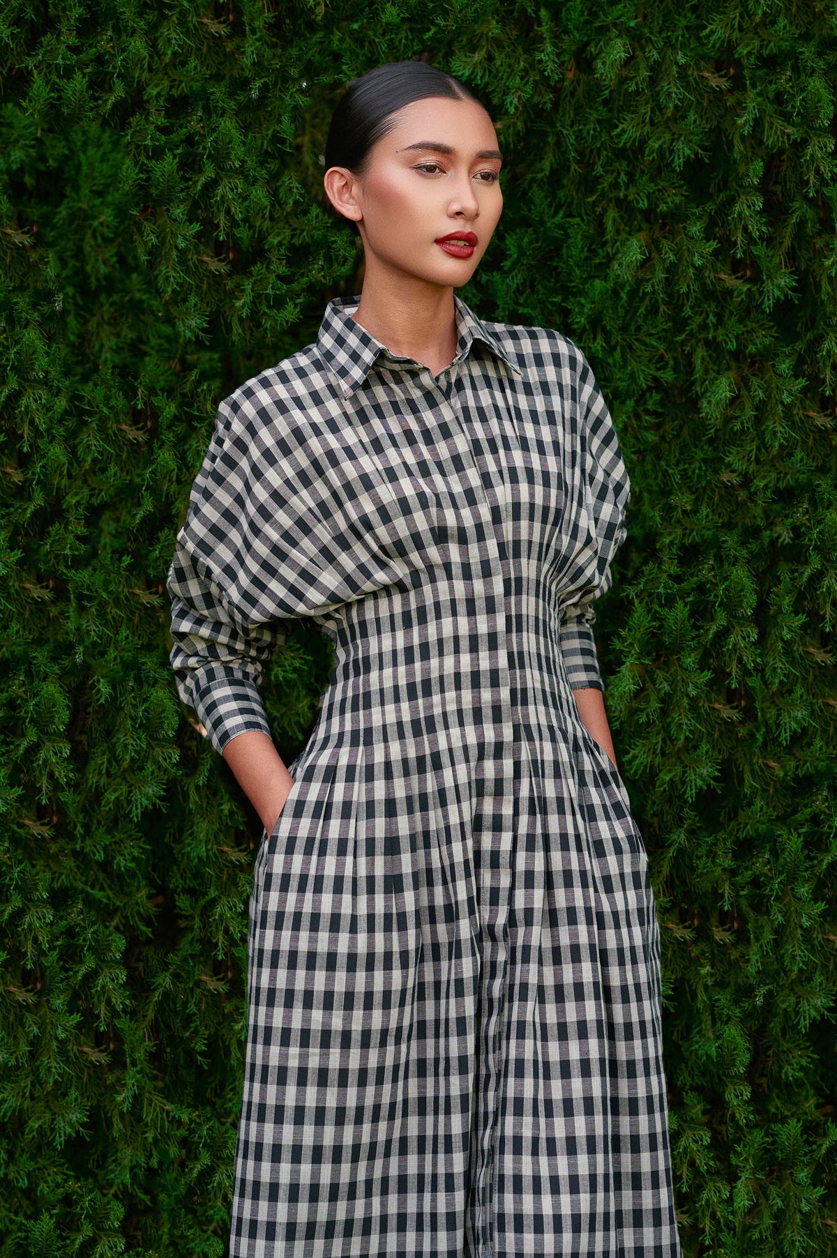 Vera Cotton Gingham Dress in Monochrome (Special Edition)