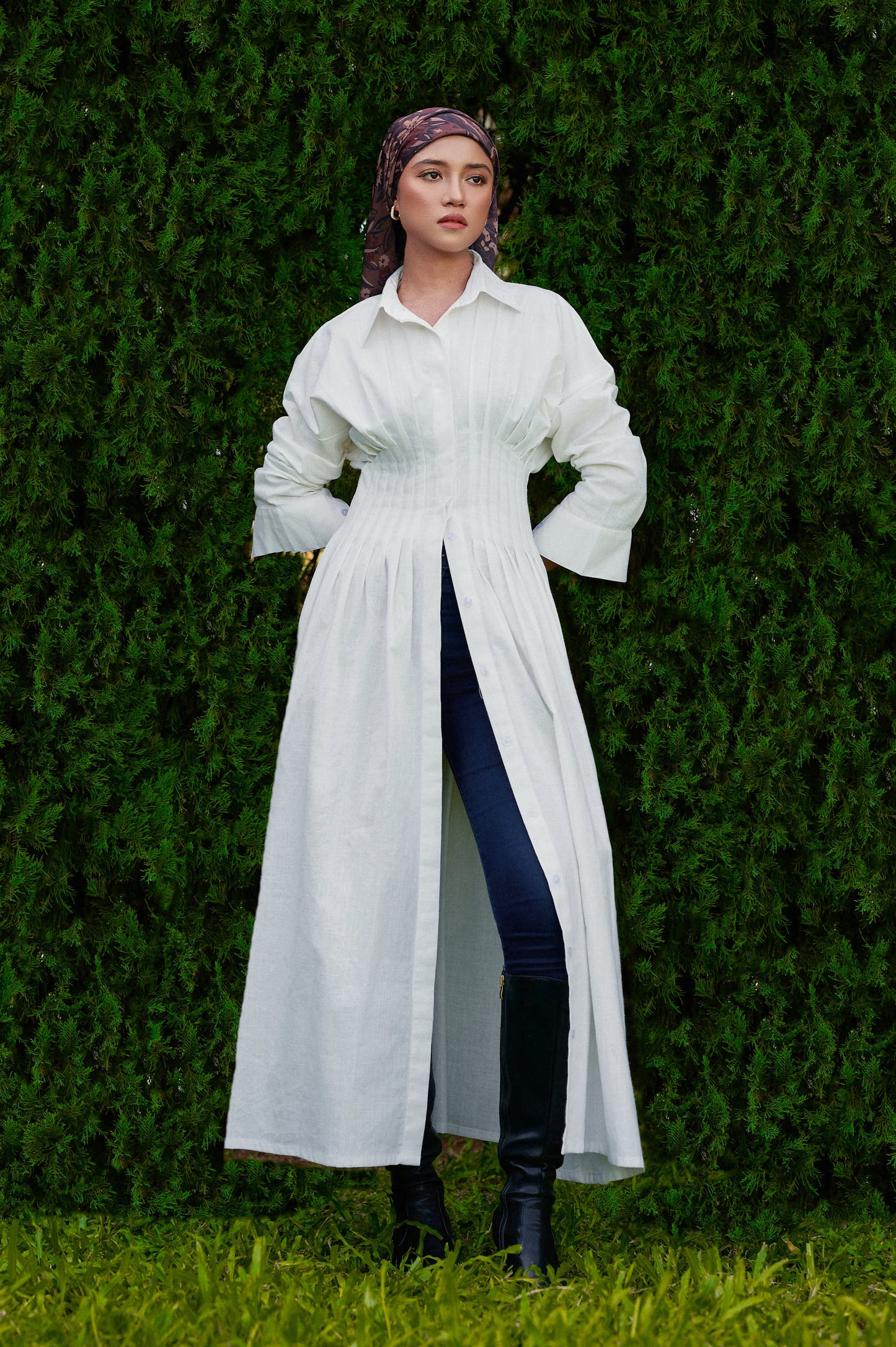 Vera Linen Dress in Off-White