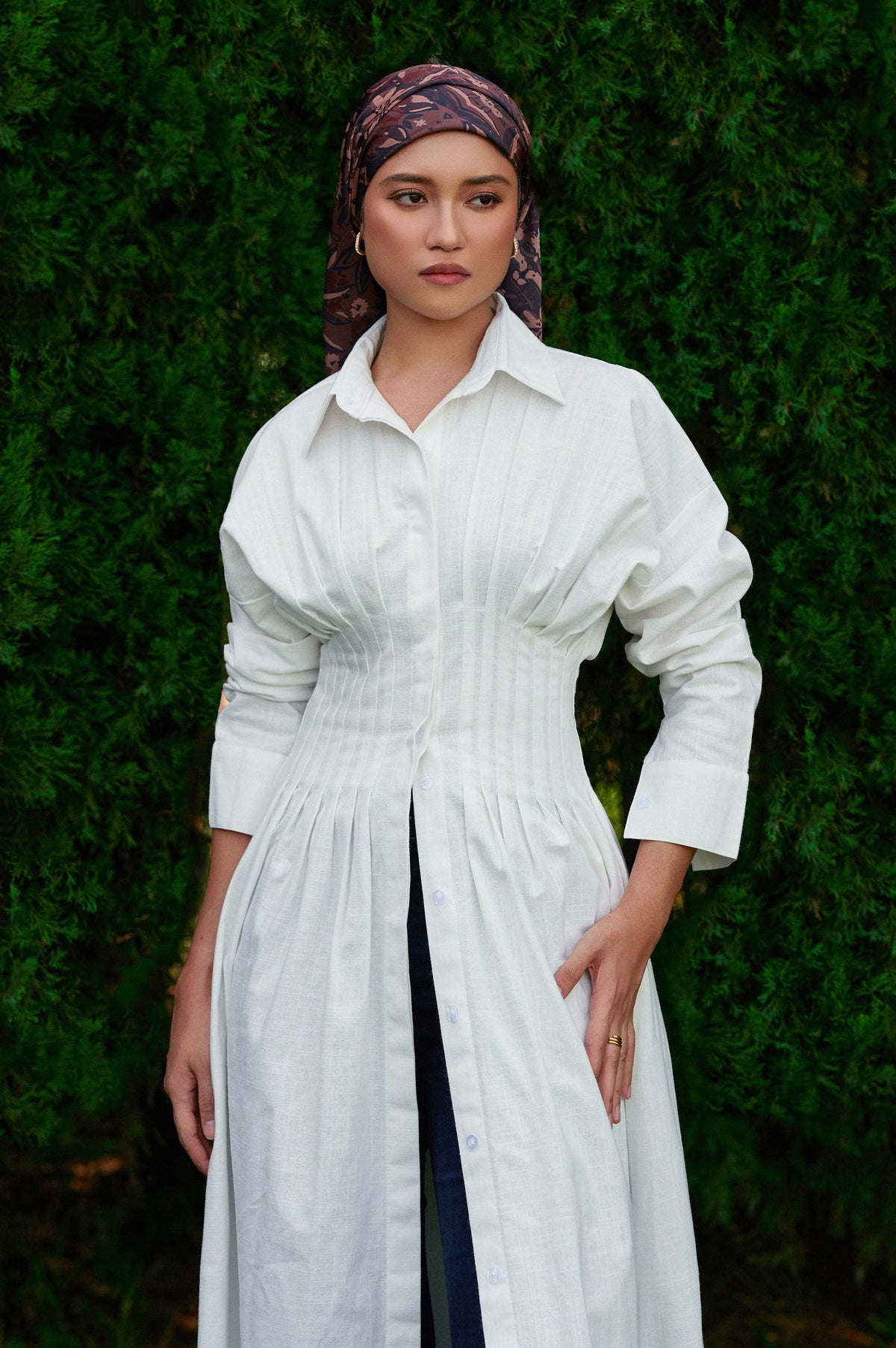 Vera Linen Dress in Off-White