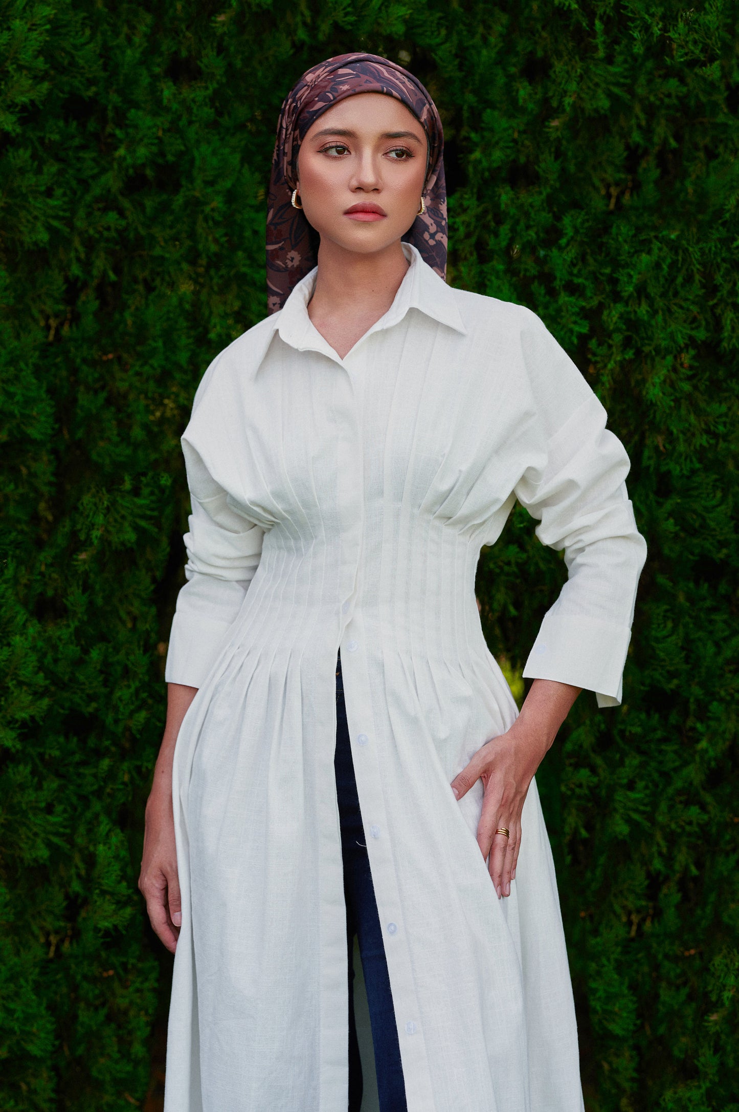 Vera Linen Dress in Off-White