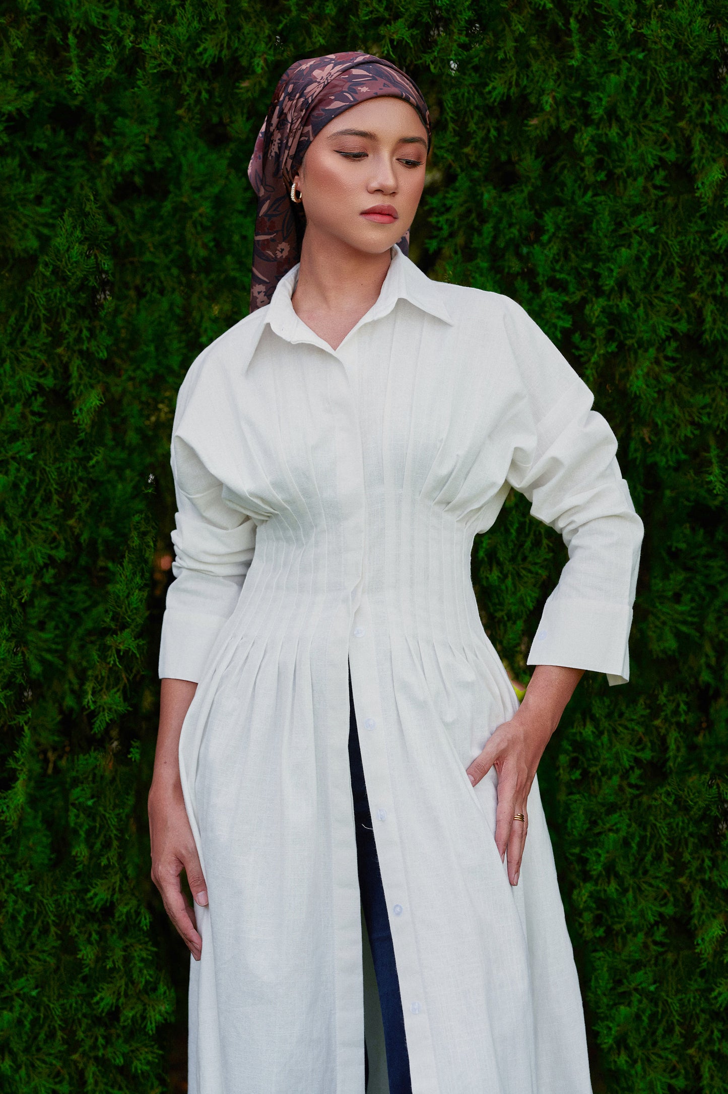 Vera Linen Dress in Off-White