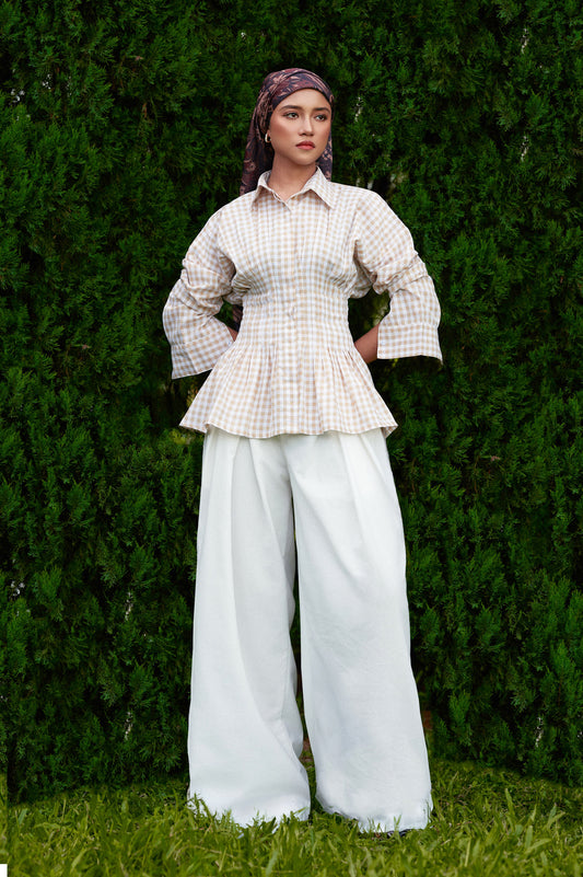 Vera Cotton Gingham Top in Buttercup