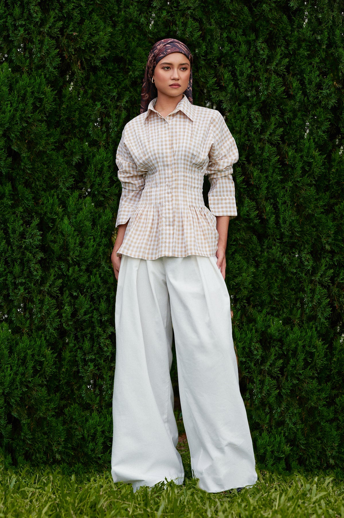 Vera Cotton Gingham Top in Buttercup