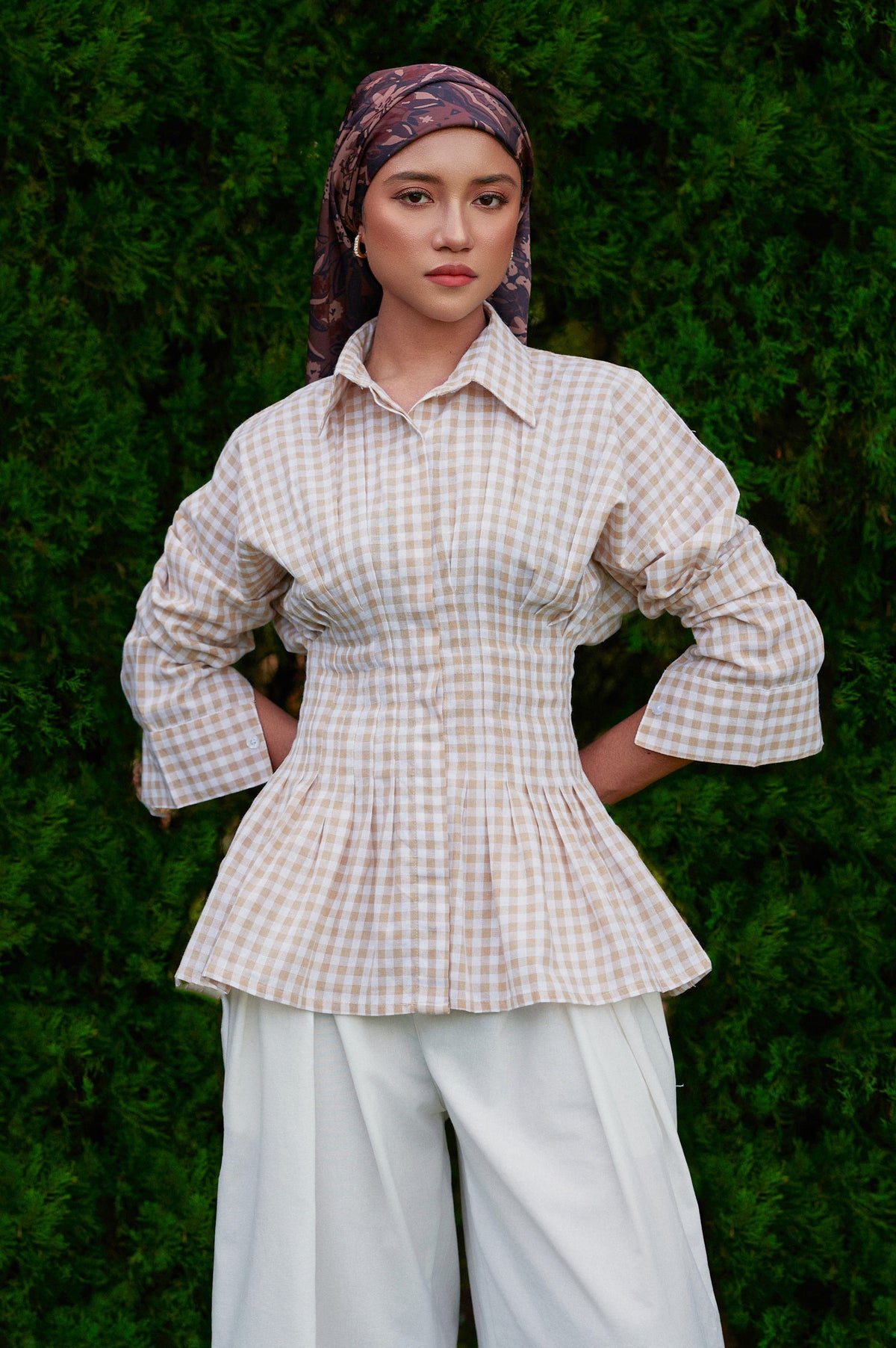 Vera Cotton Gingham Top in Buttercup