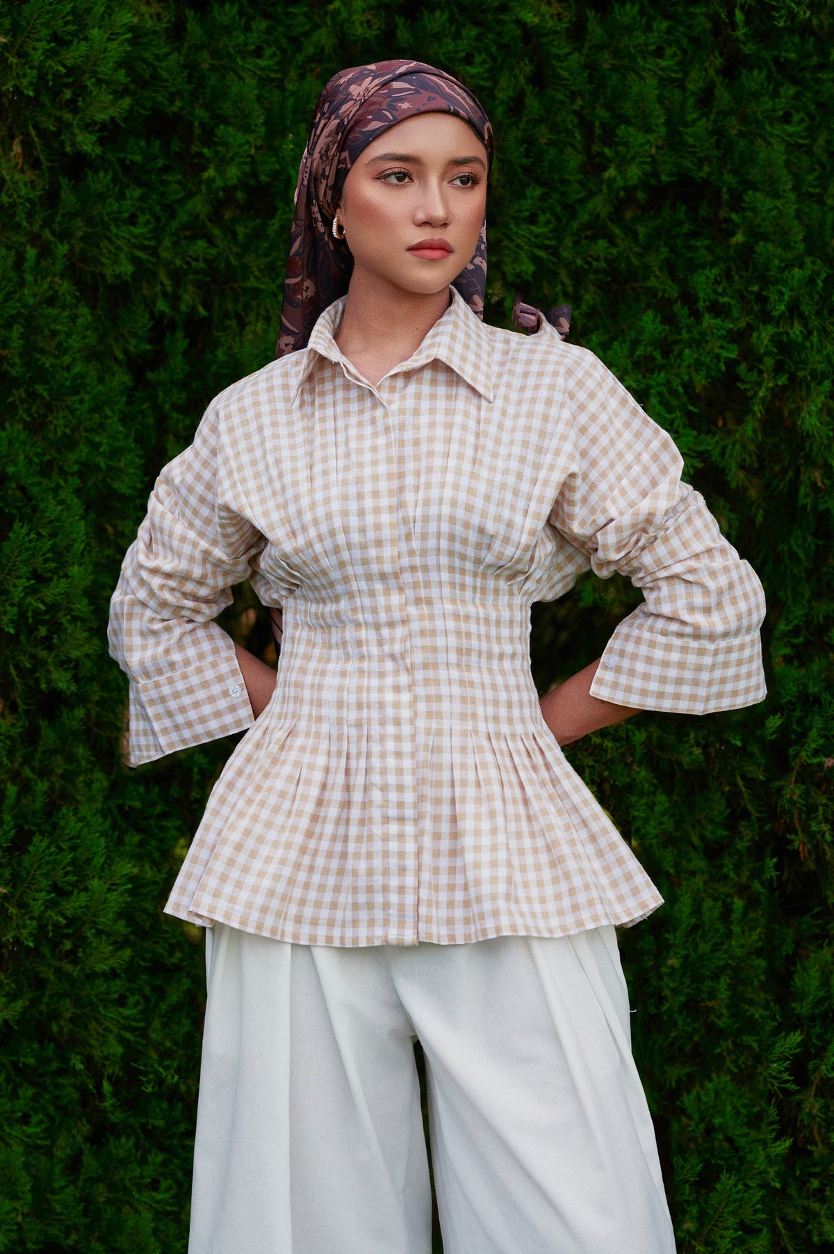 Vera Cotton Gingham Top in Buttercup