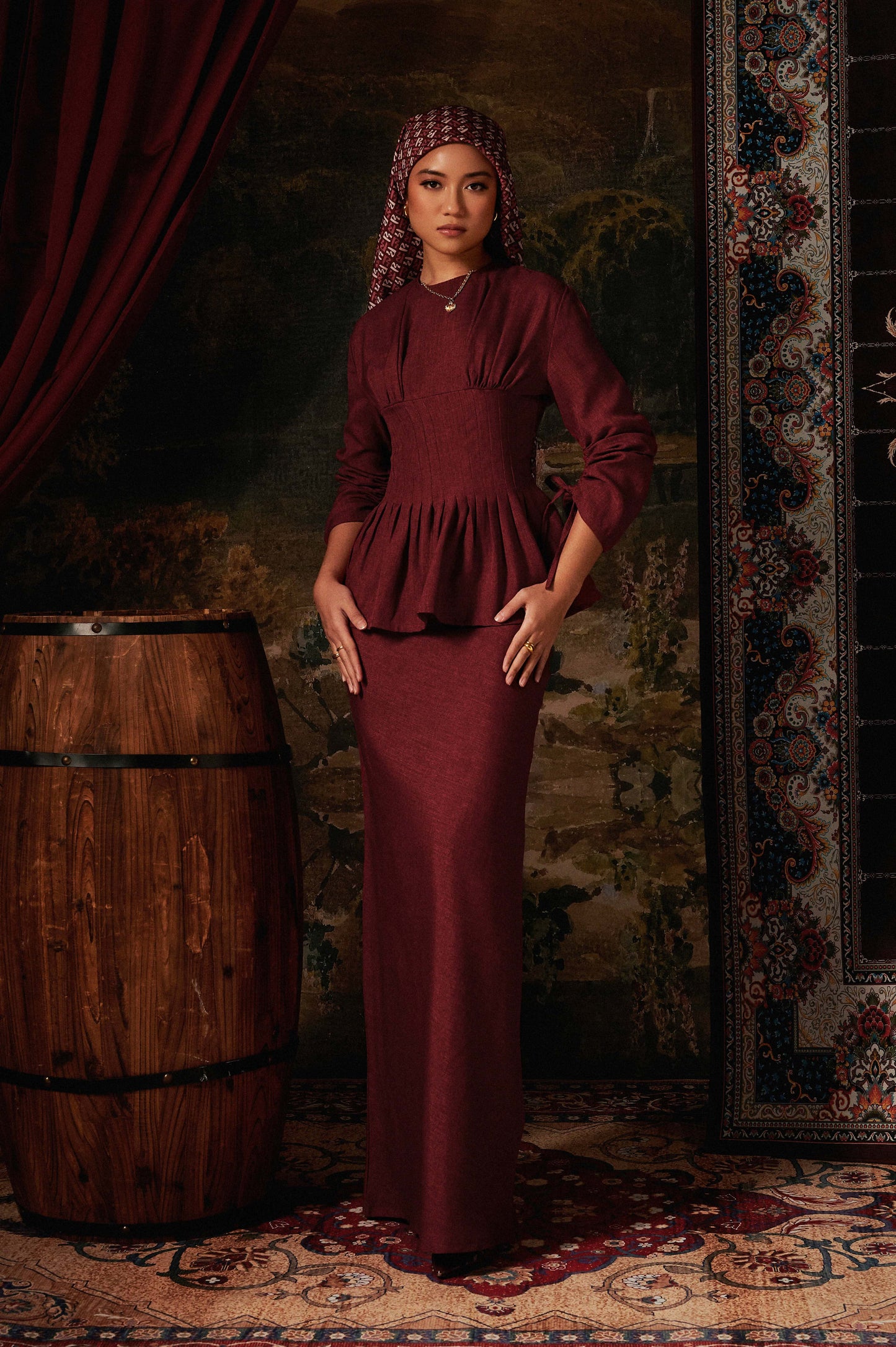 Mally Kurung in Burgundy