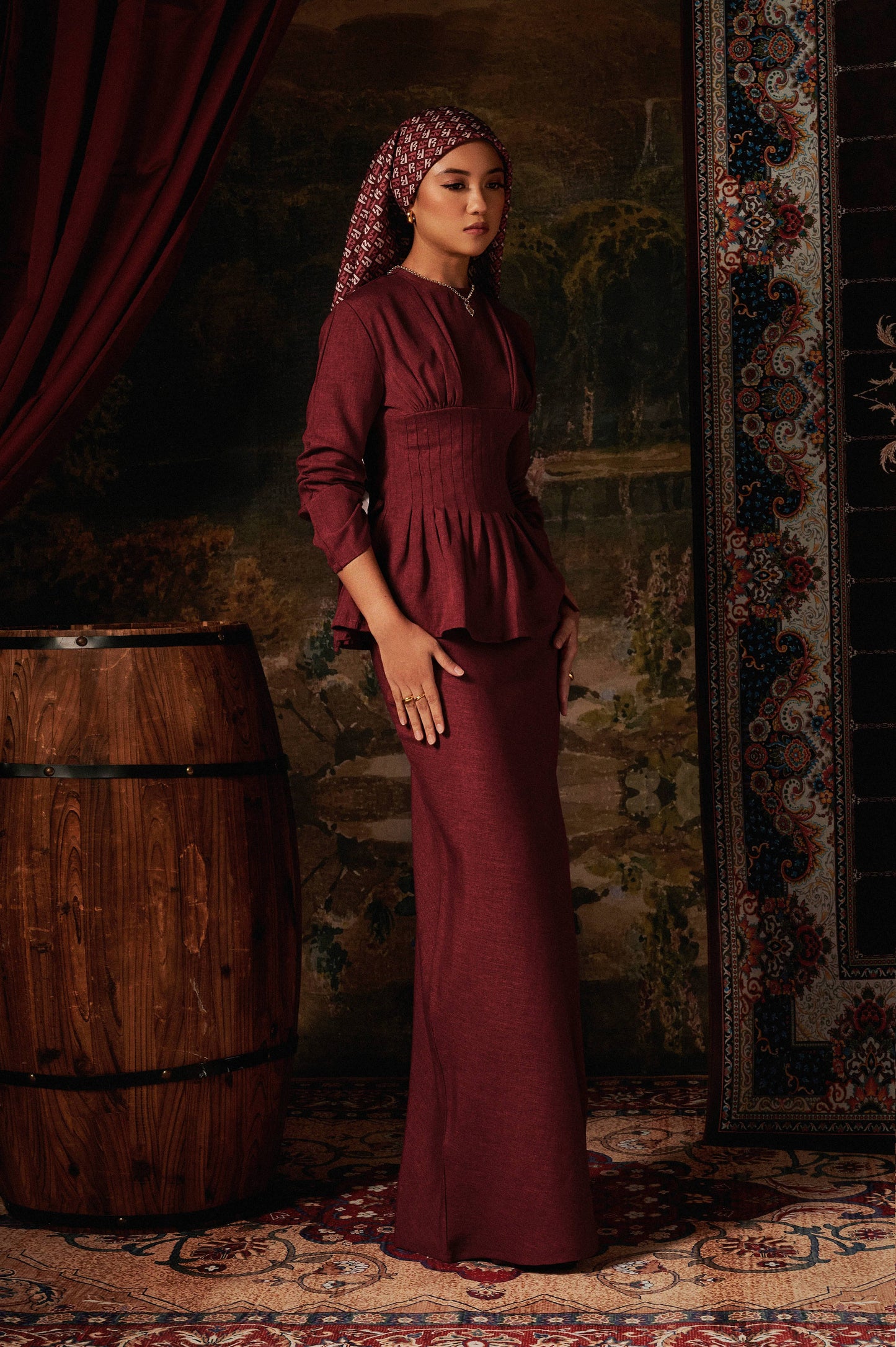 Mally Kurung in Burgundy