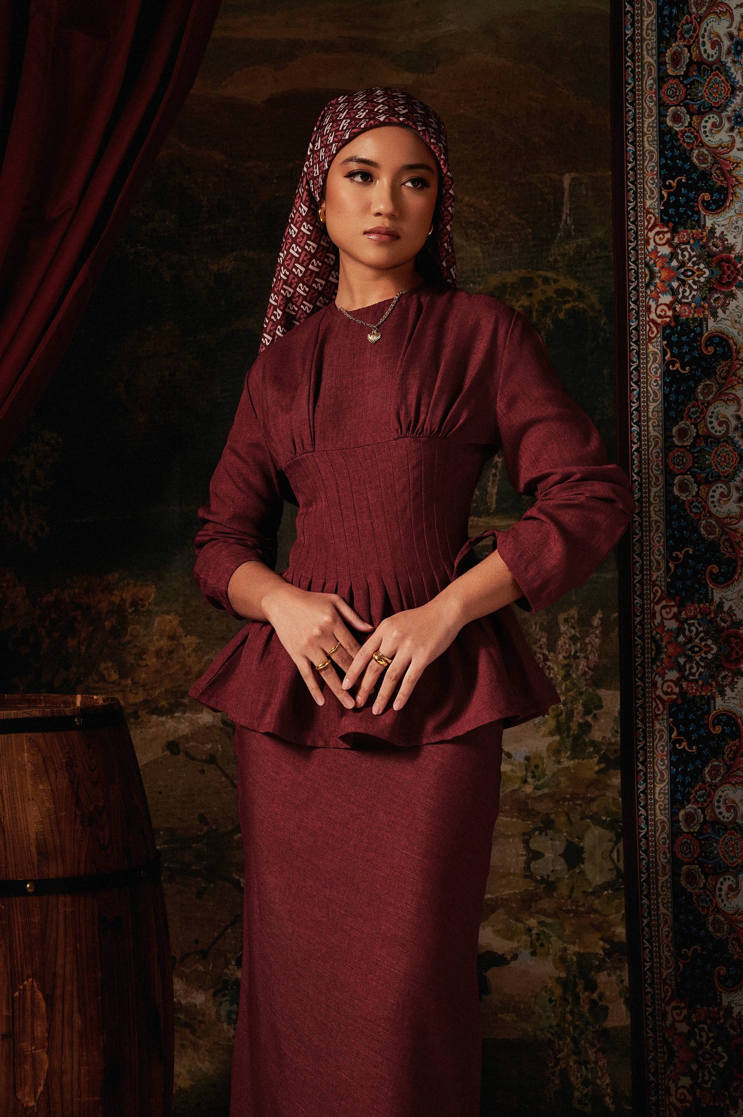 Mally Kurung in Burgundy