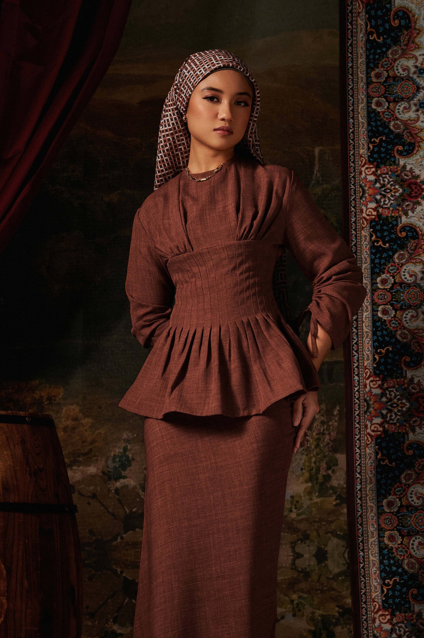 Mally Kurung in Rich Brown