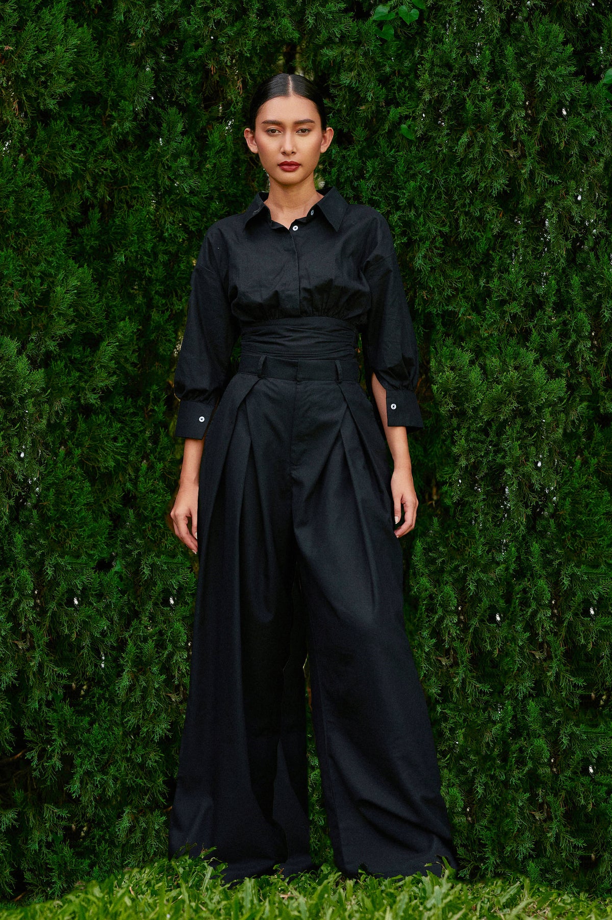 Vierra Cotton-Linen Pants in Midnight