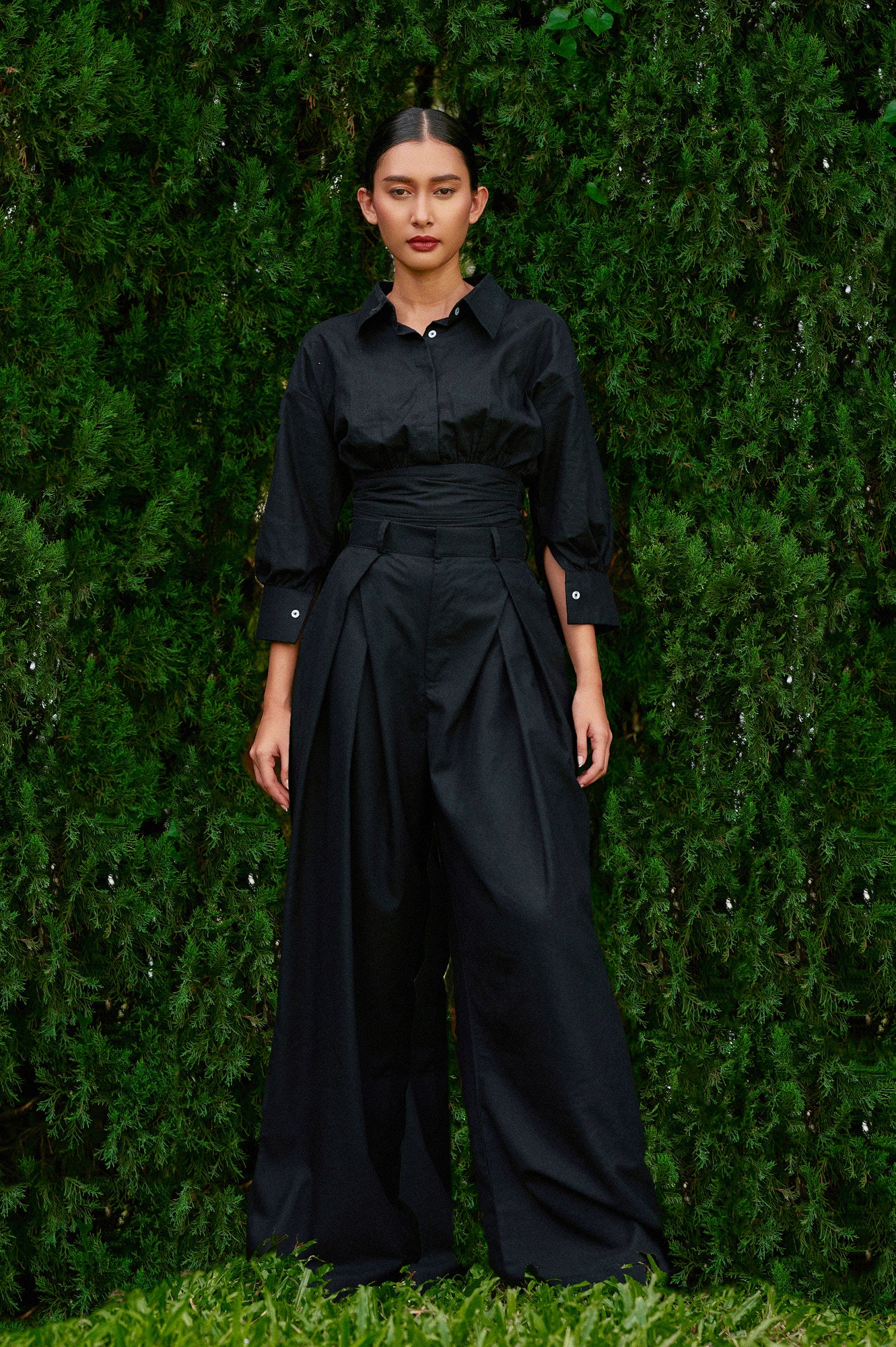 Vierra Cotton-Linen Pants in Midnight