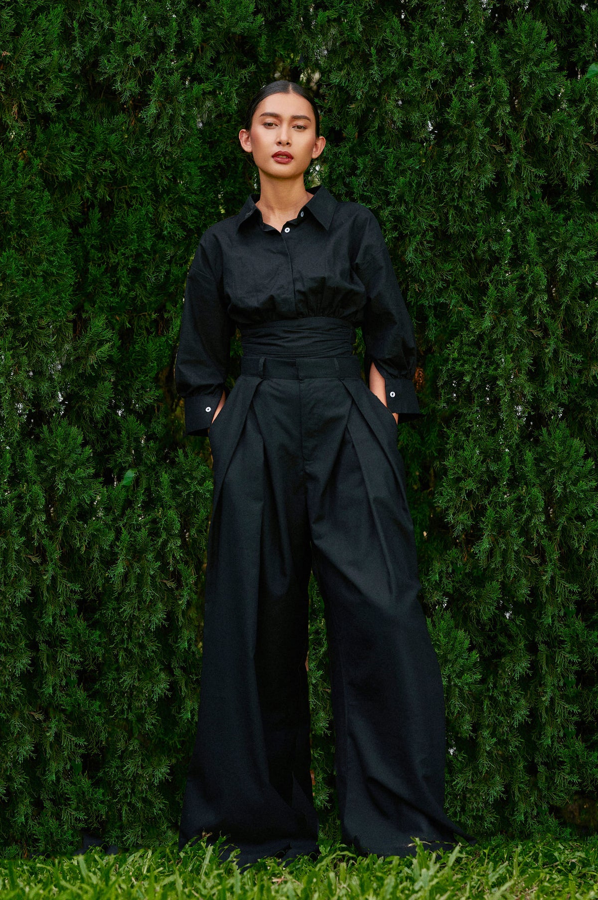 Vierra Cotton-Linen Pants in Midnight