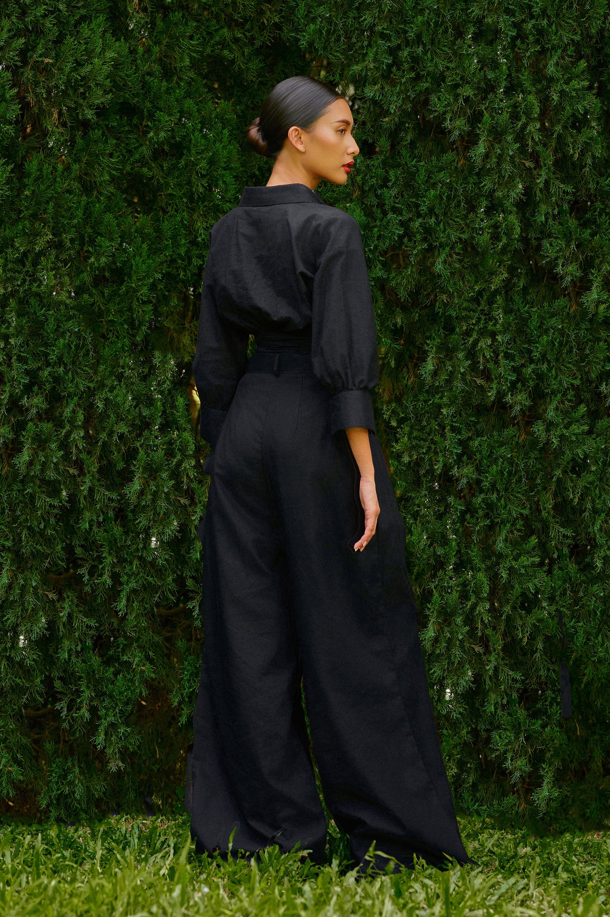 Vierra Cotton-Linen Pants in Midnight