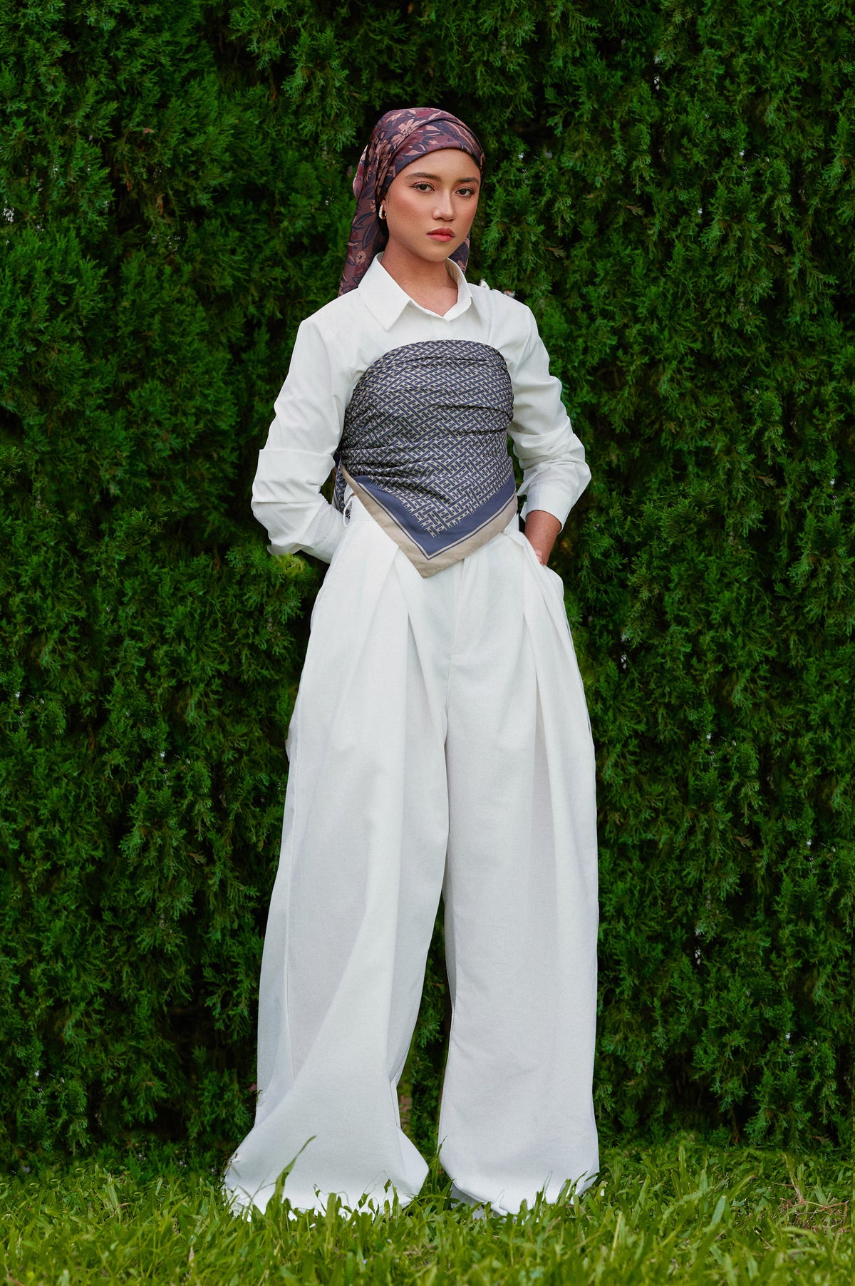 Vierra Cotton-Linen Pants in Off-White