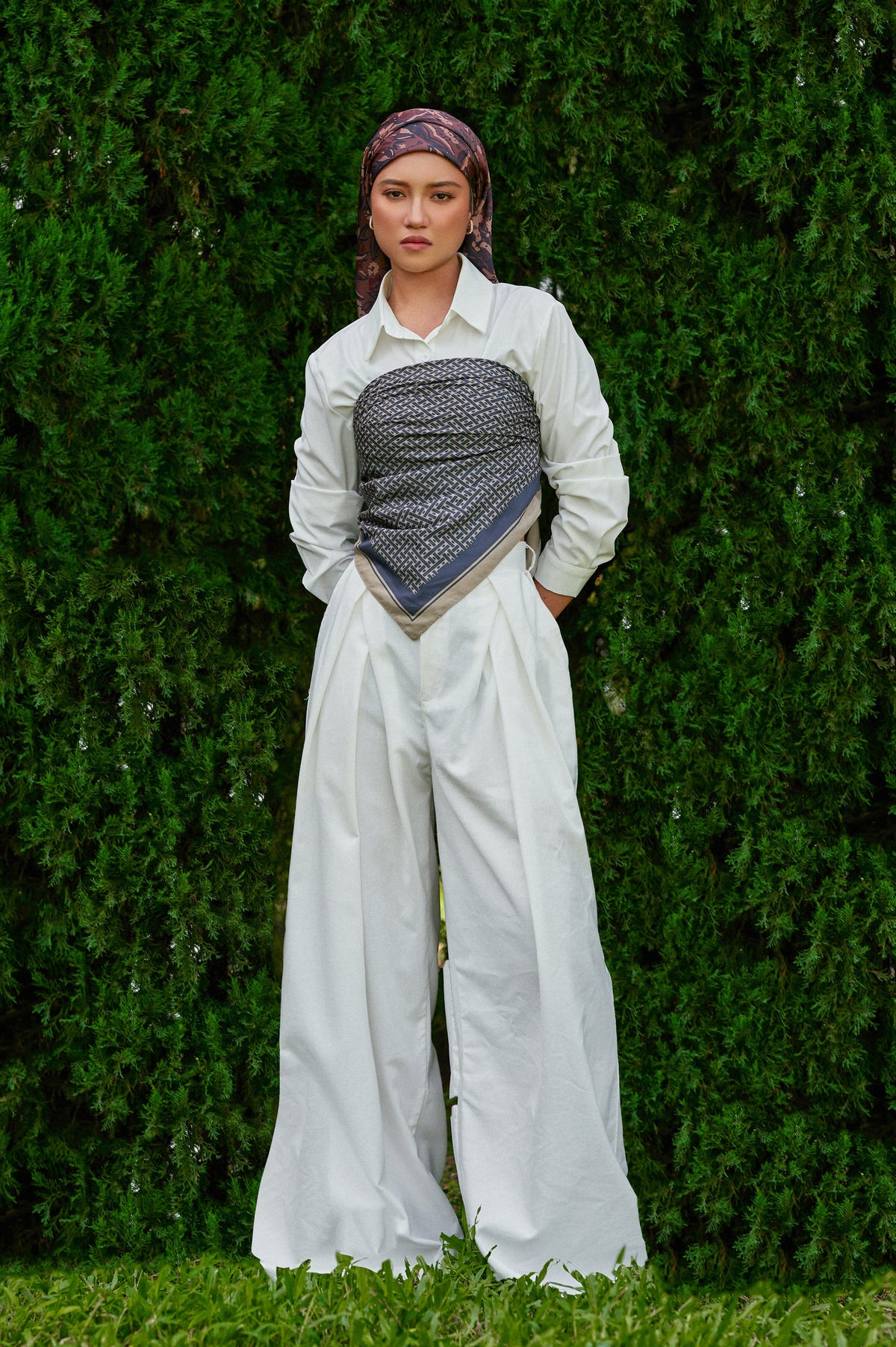 Vierra Cotton-Linen Pants in Off-White