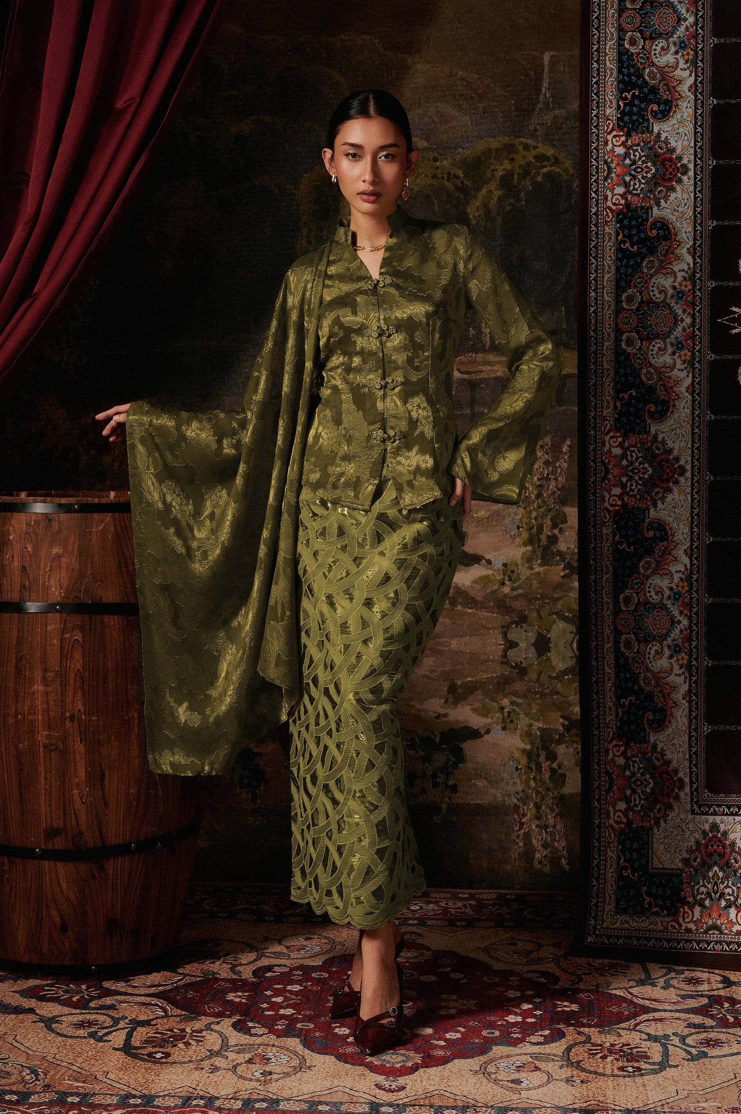 Olenna Kebaya in Signature Olive