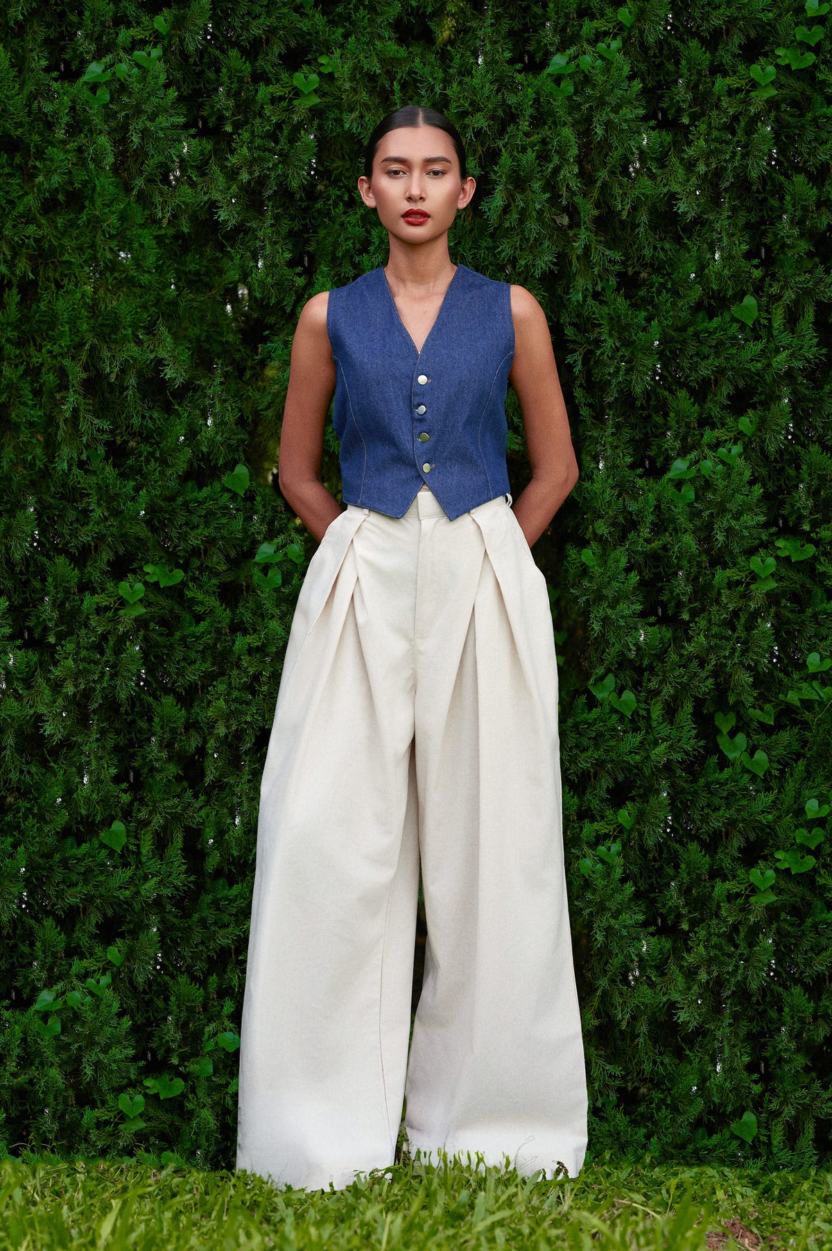 Vierra Cotton-Linen Pants in Raw Linen