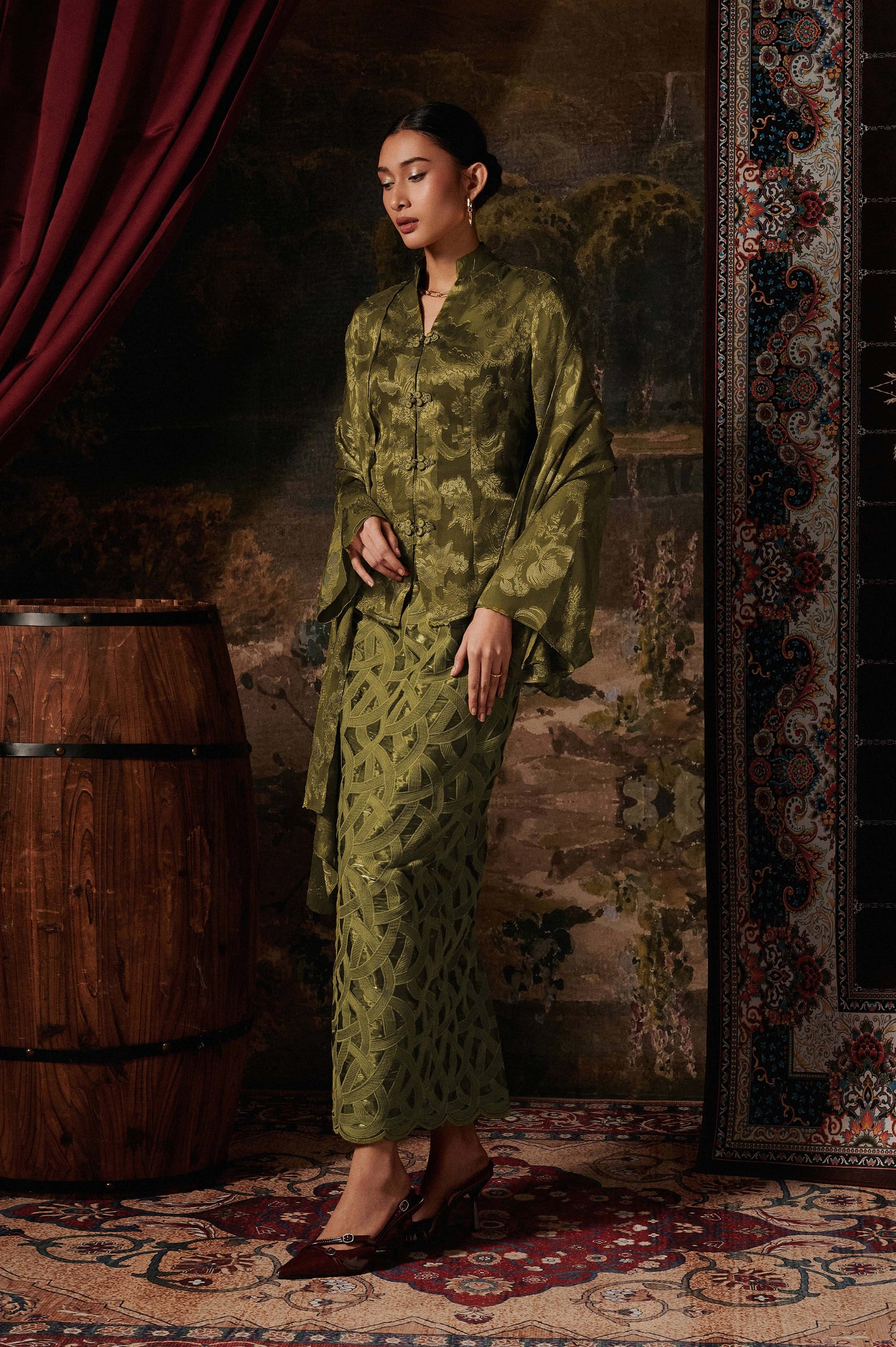 Olenna Kebaya in Signature Olive