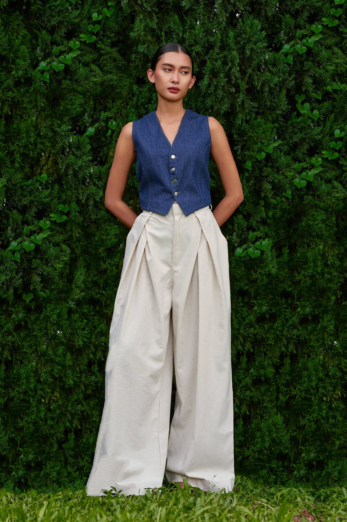 Vierra Cotton-Linen Pants in Raw Linen