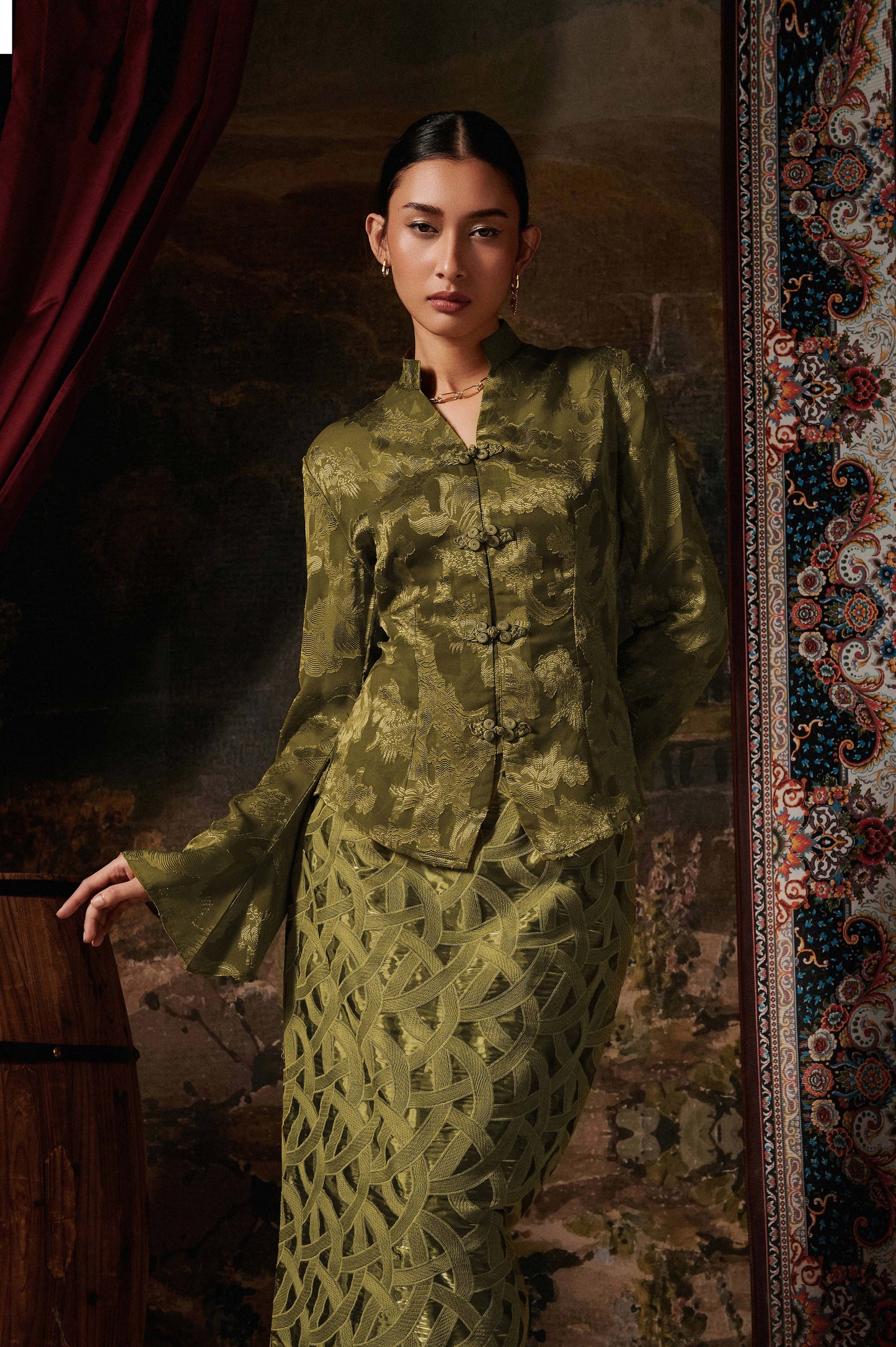 Olenna Kebaya in Signature Olive