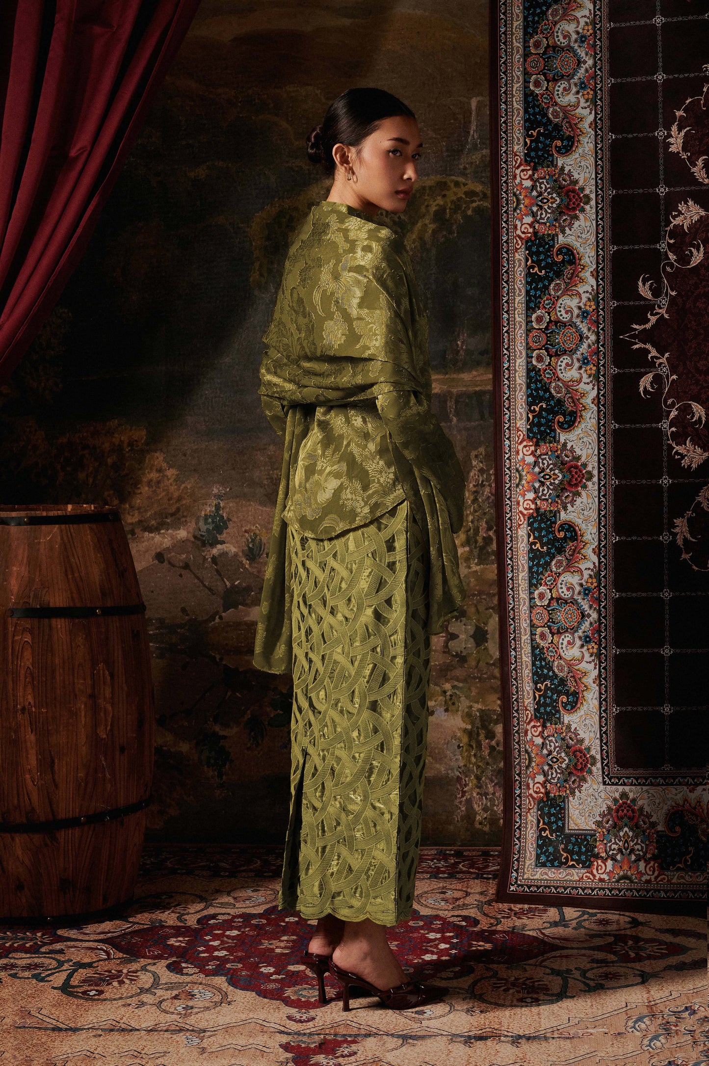 Olenna Kebaya in Signature Olive