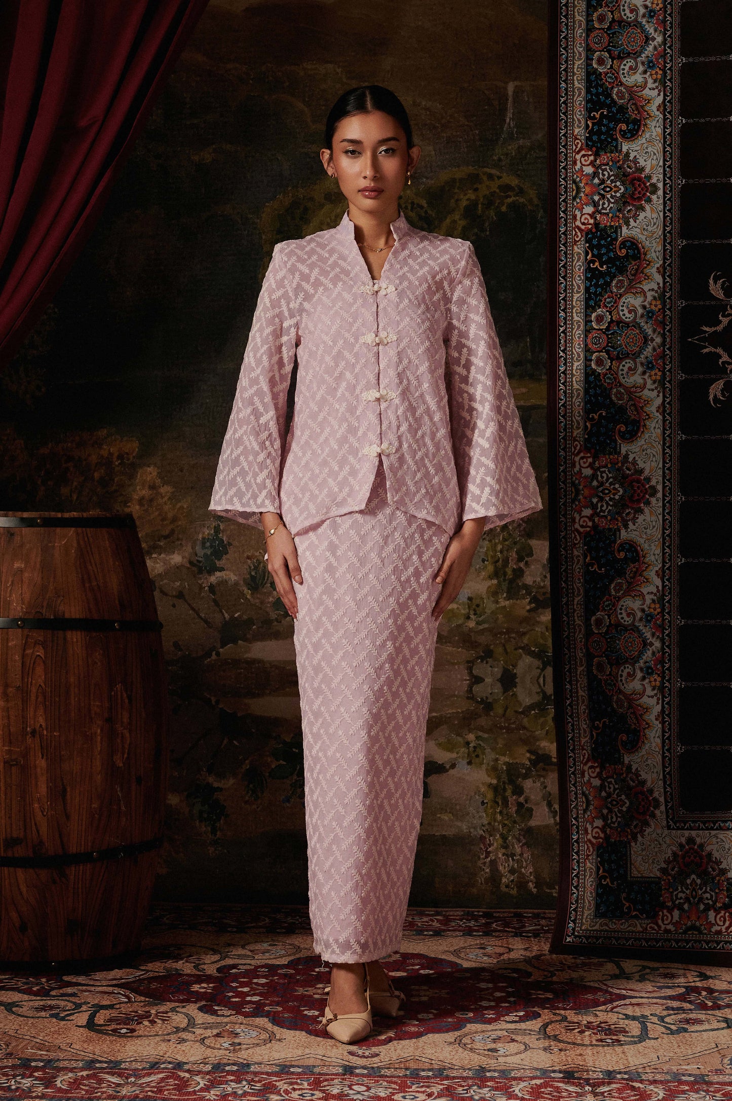 Atheena Kurung in Blush Pink