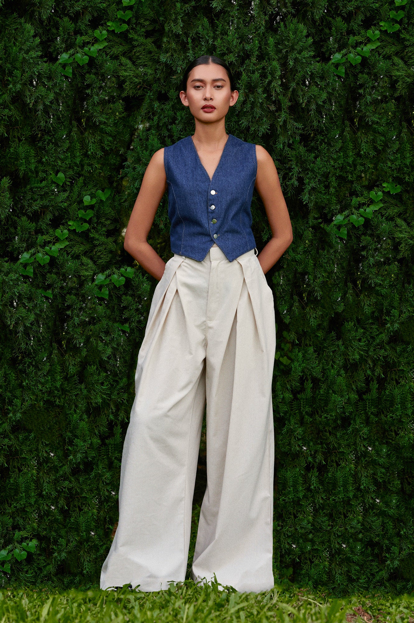 Vierra Cotton-Linen Pants in Raw Linen