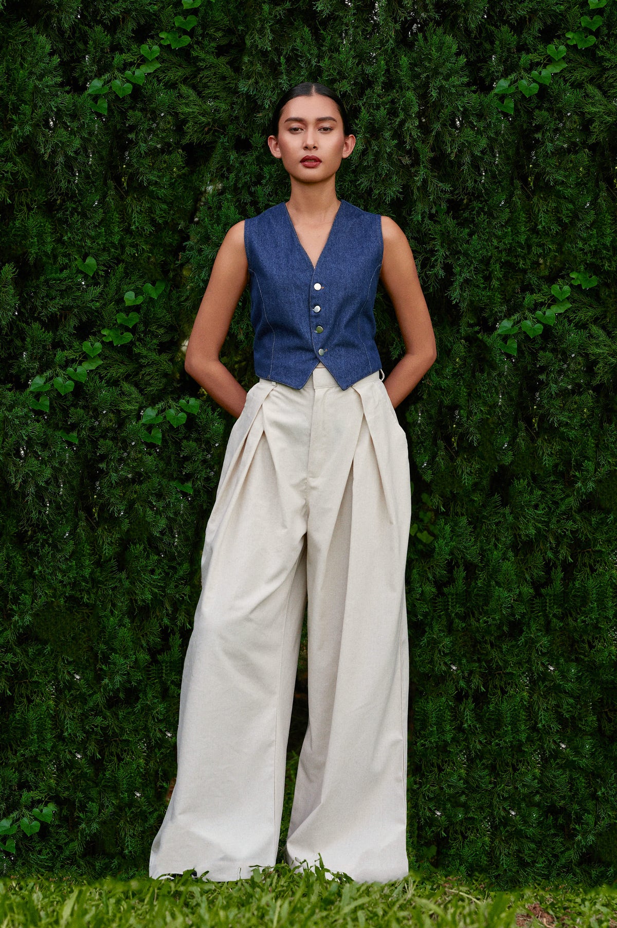 Vierra Cotton-Linen Pants in Raw Linen