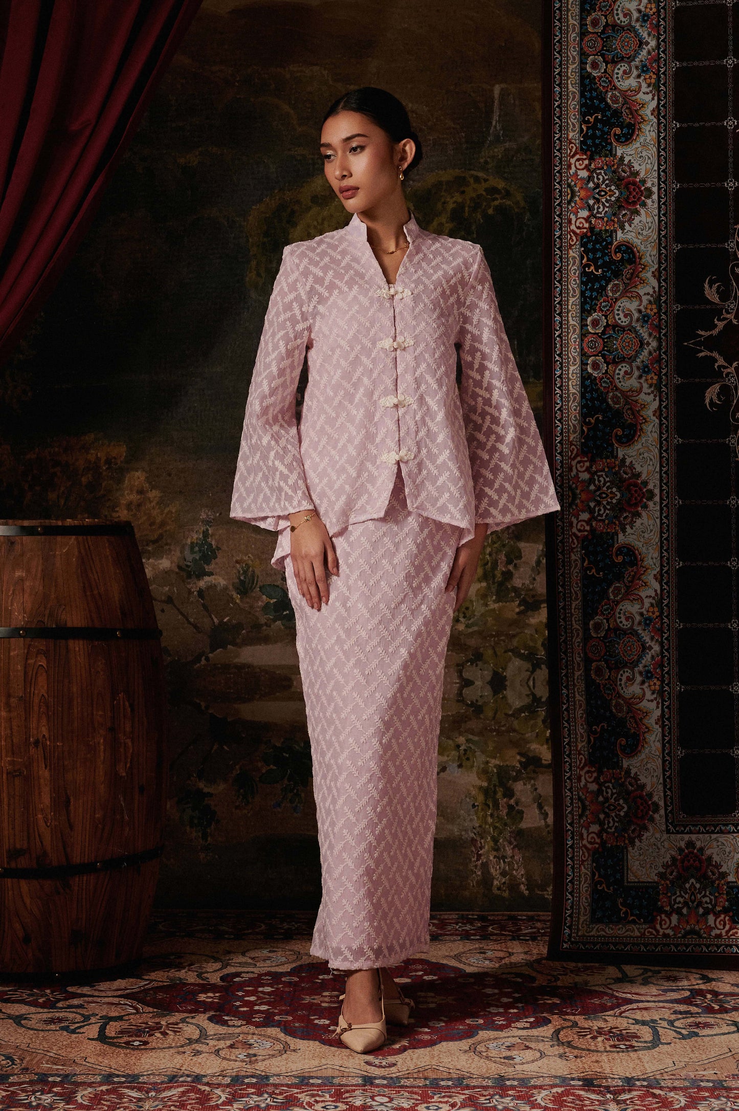 Atheena Kurung in Blush Pink