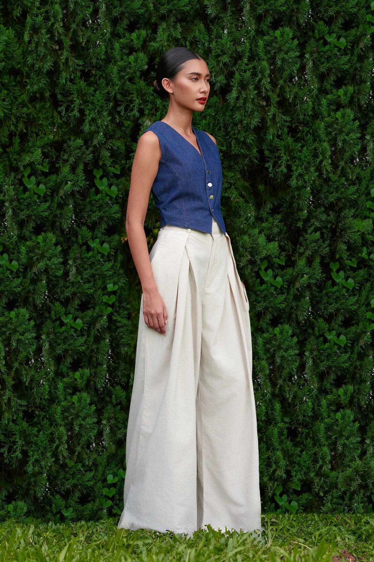 Vierra Cotton-Linen Pants in Raw Linen