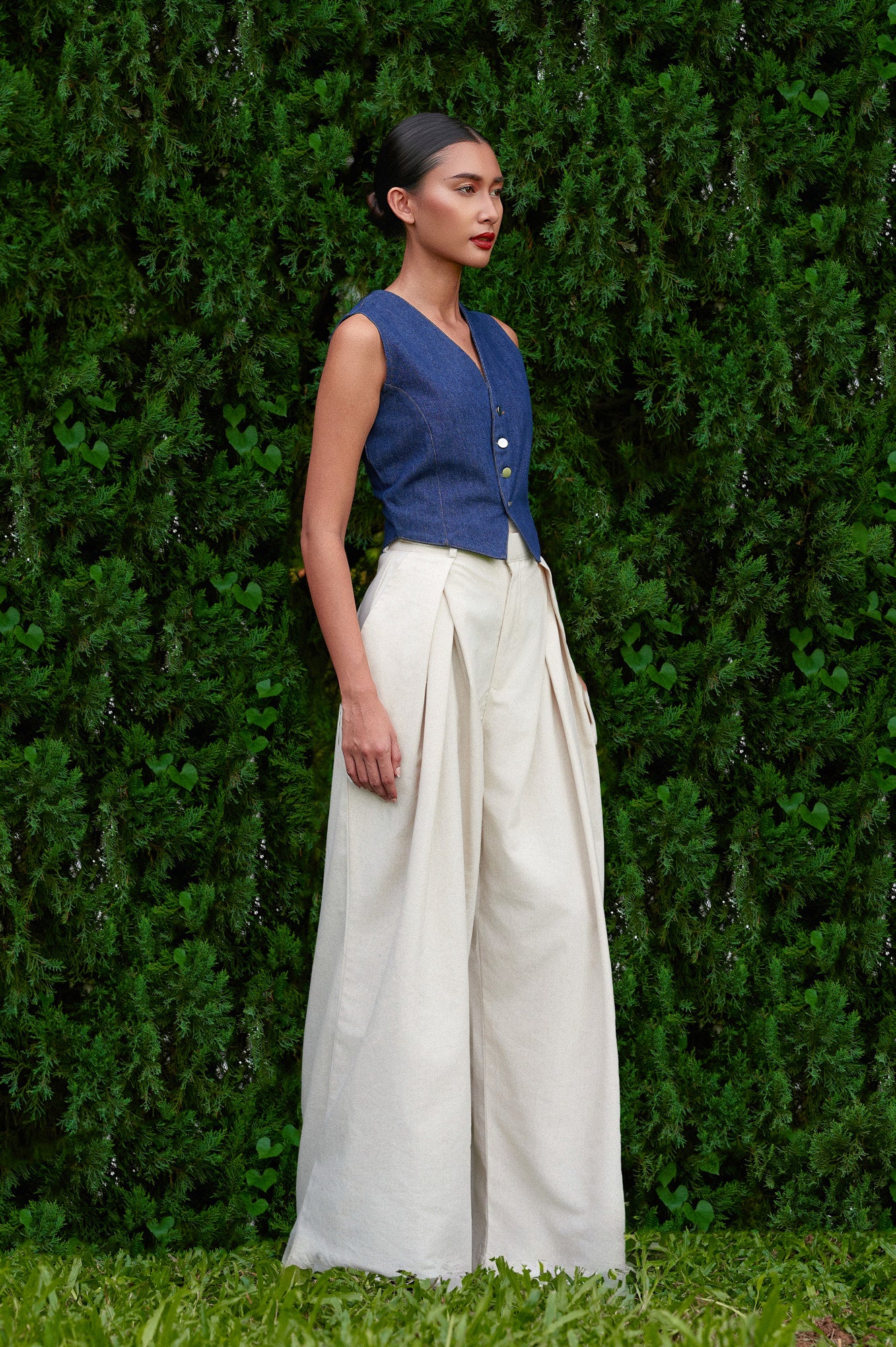 Vierra Cotton-Linen Pants in Raw Linen