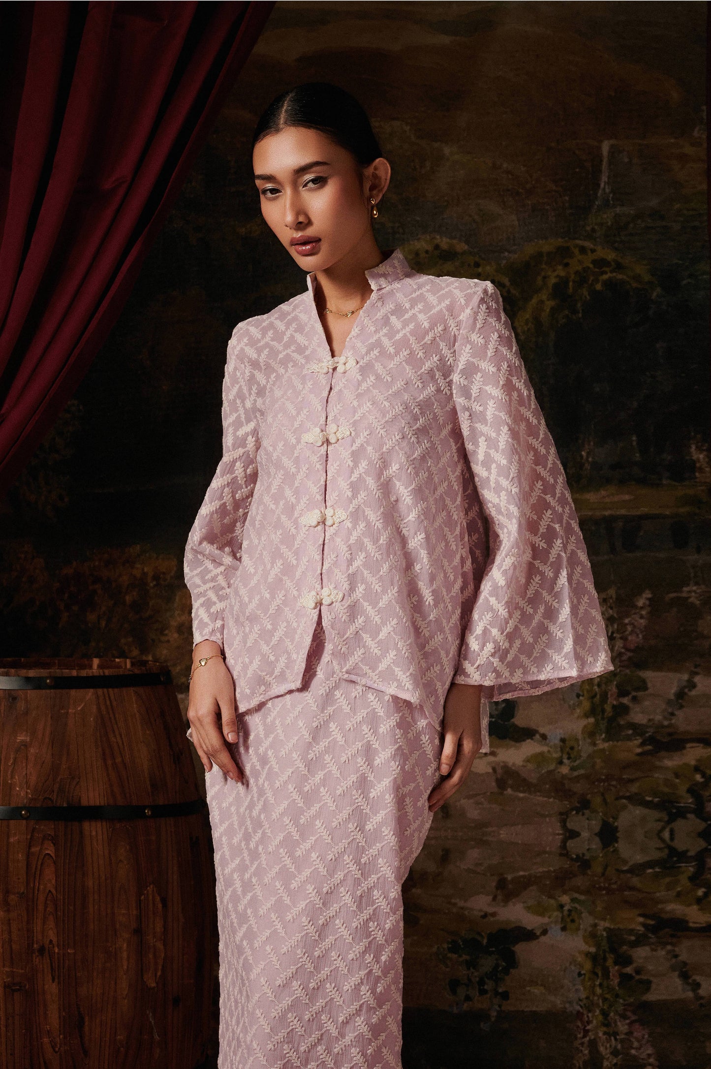 Atheena Kurung in Blush Pink